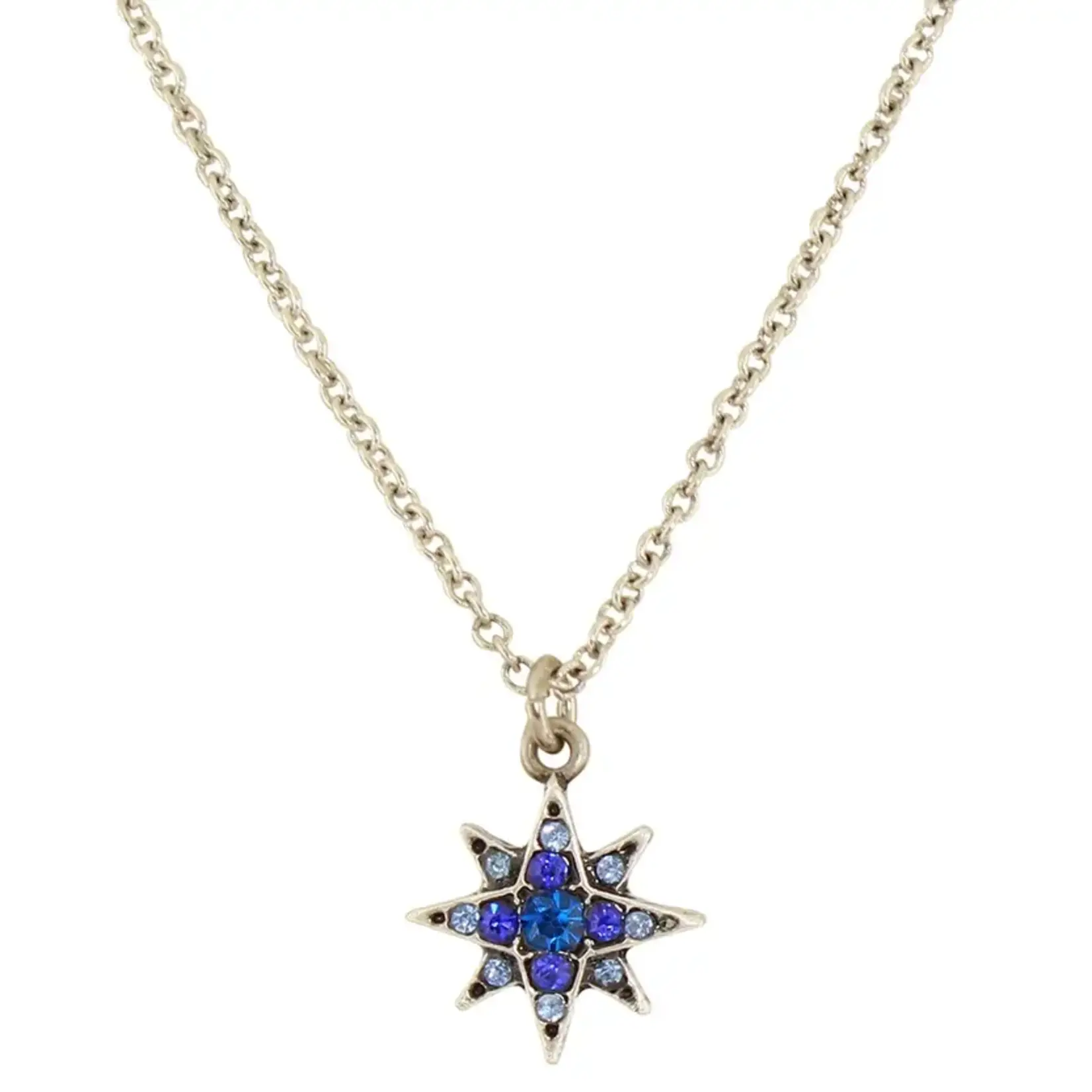 Crystal Starburst Necklace - Sapphire Blue [N1232P]