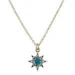 Crystal Starburst Necklace - Aquamarine Blue