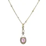 Natural Stone Dangle Necklace - Iridescent
