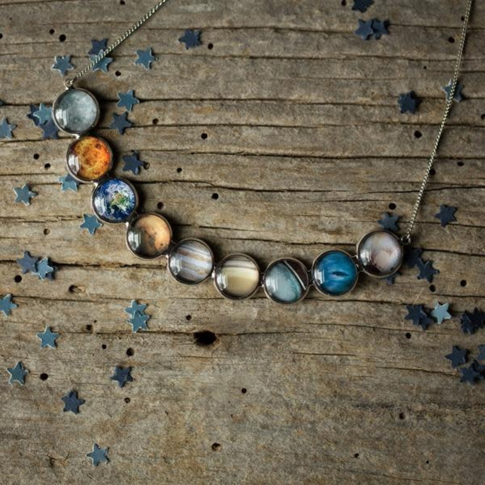 Curved Solar System Necklace
