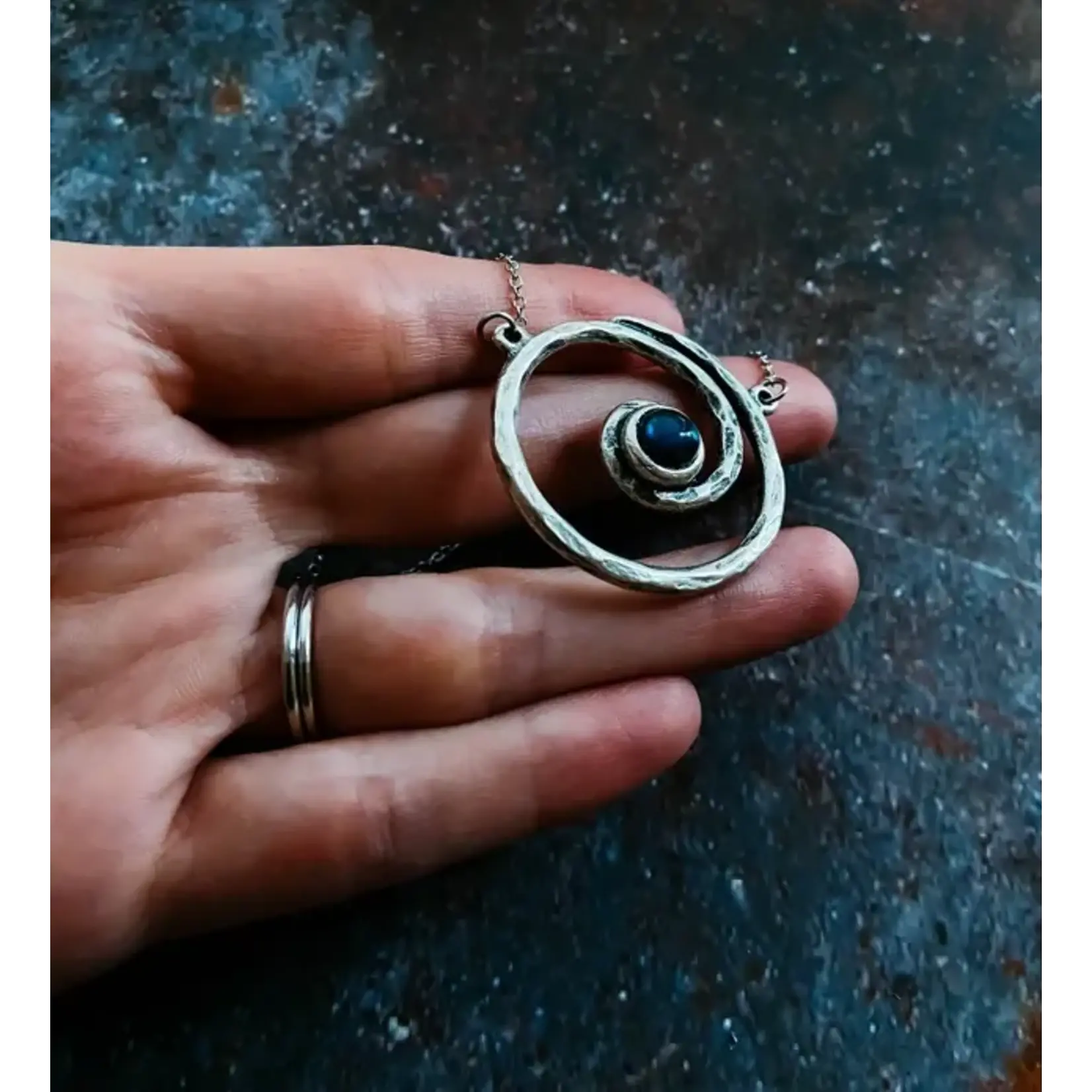 Milky Way Spiral Necklace with Labradorite