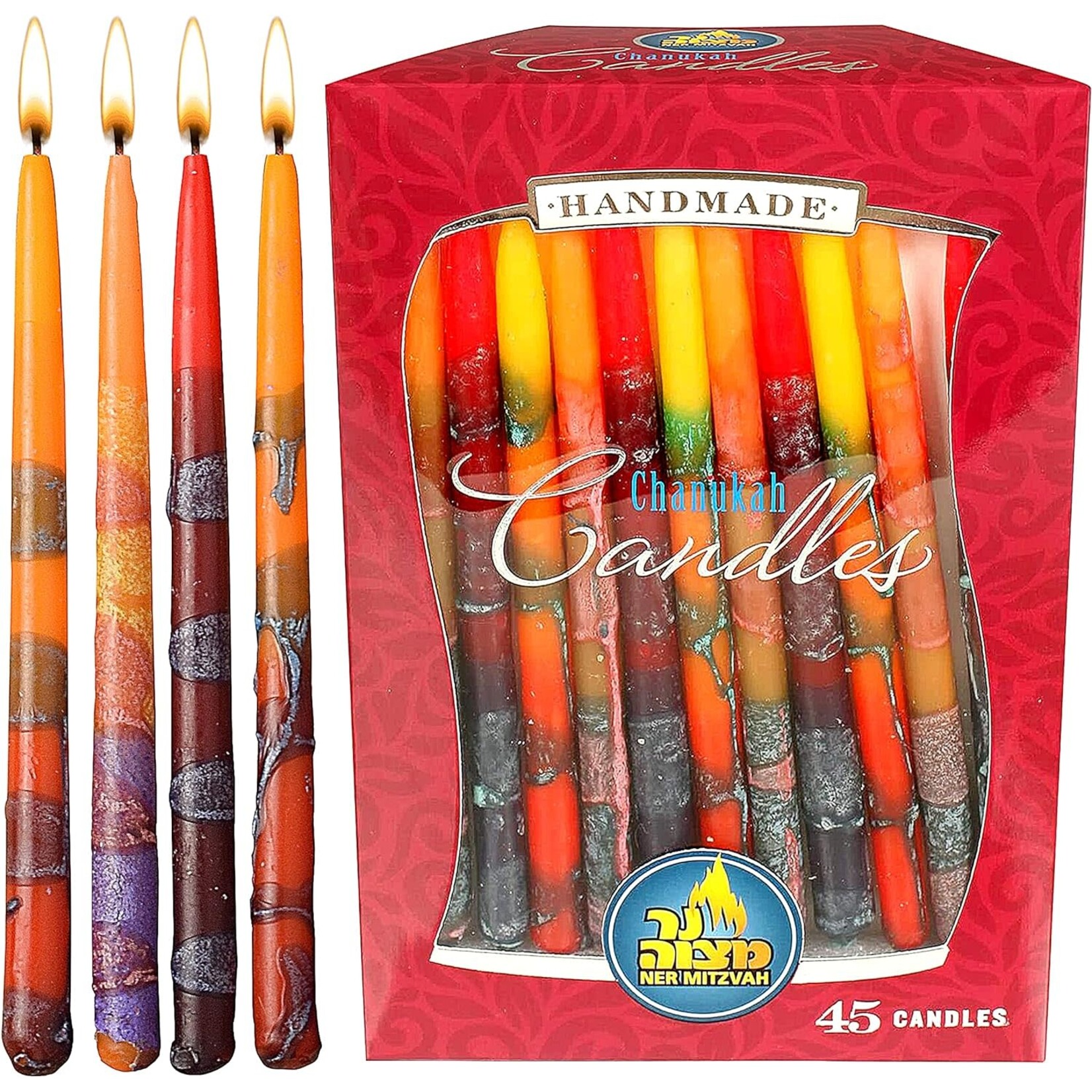Chanukah Candles - Premium Multi Color - 45 Pack