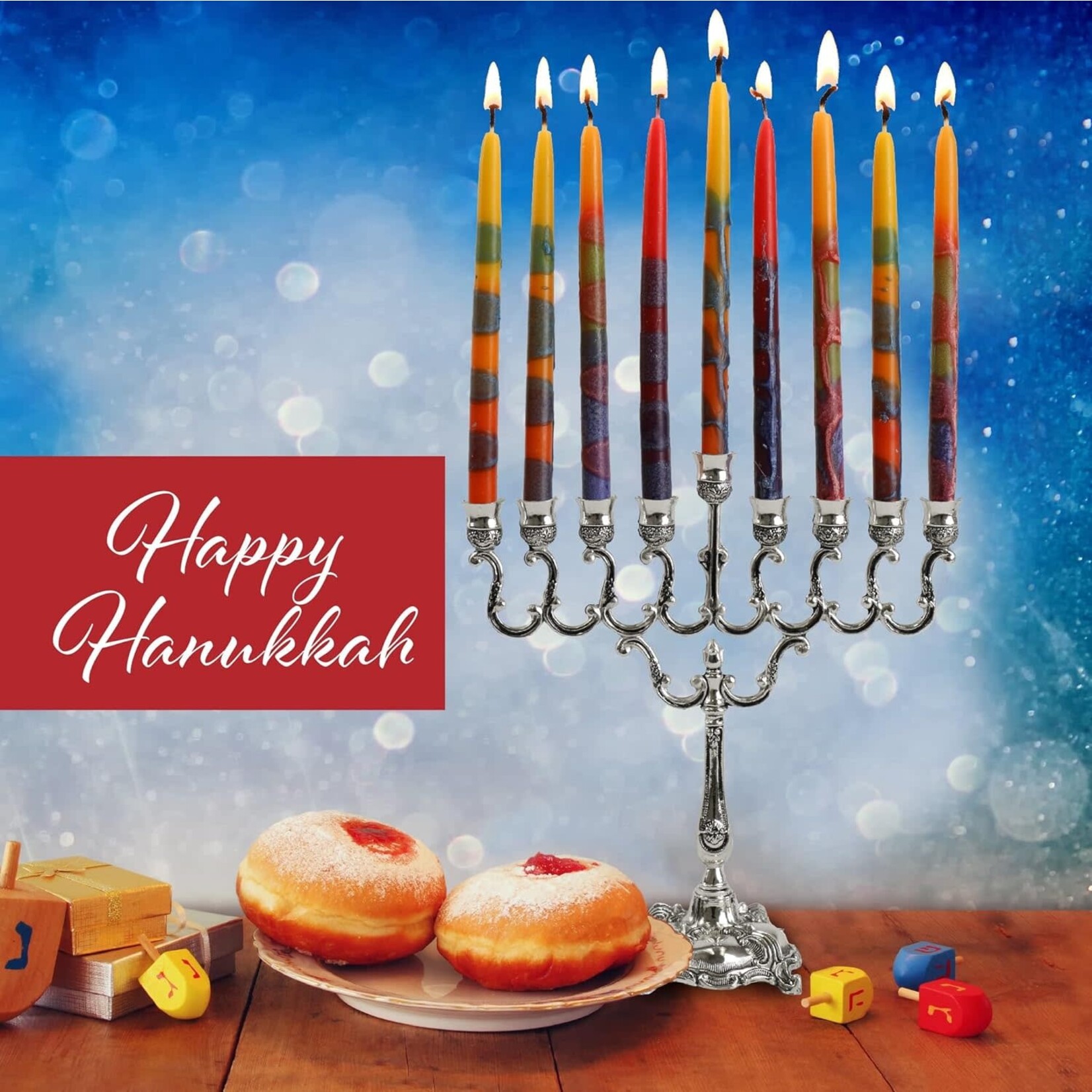 Chanukah Candles - Premium Multi Color - 45 Pack