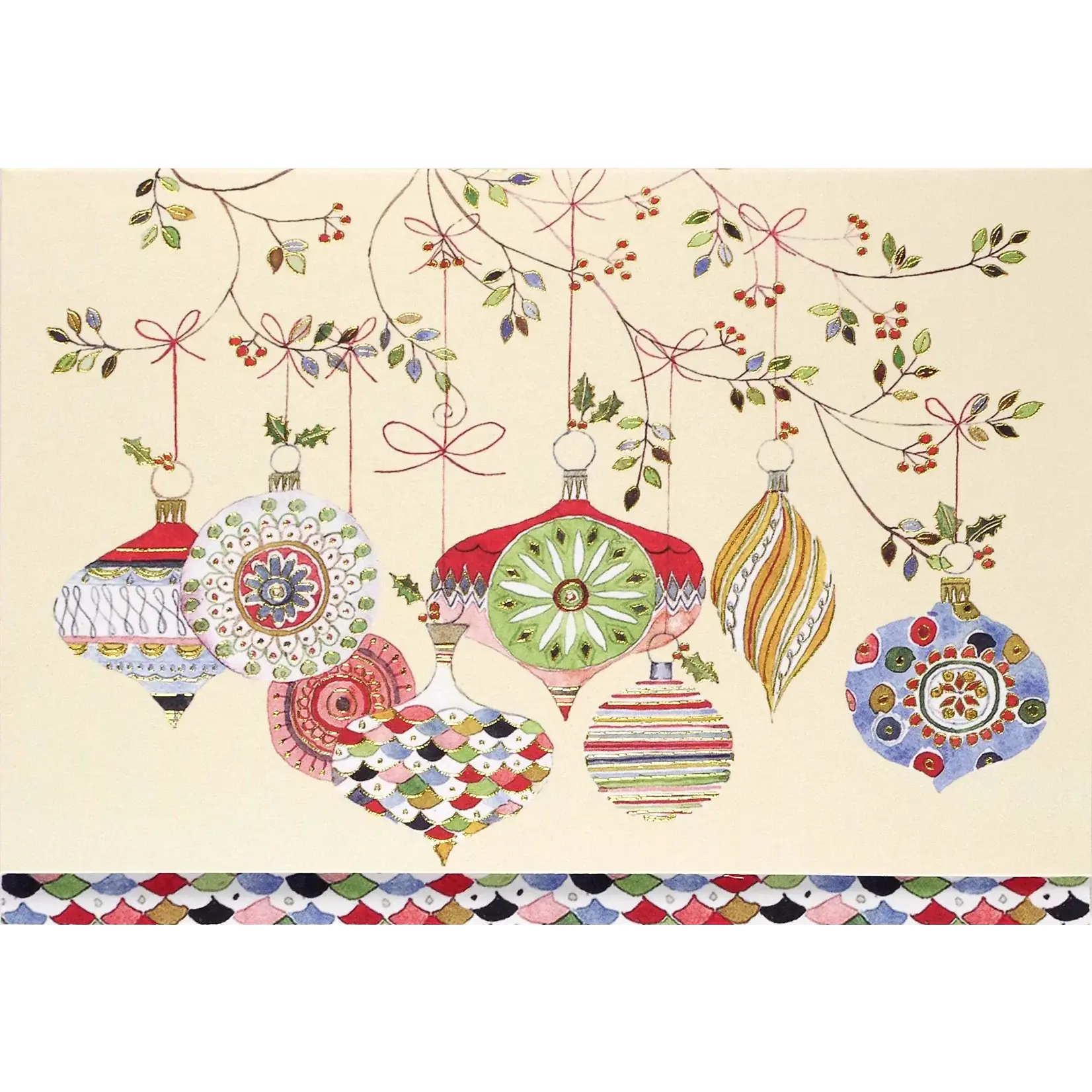 Peter Pauper Press Watercolor Ornaments Small Boxed Holiday Cards
