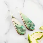 Teardrop Green Geode Earrings
