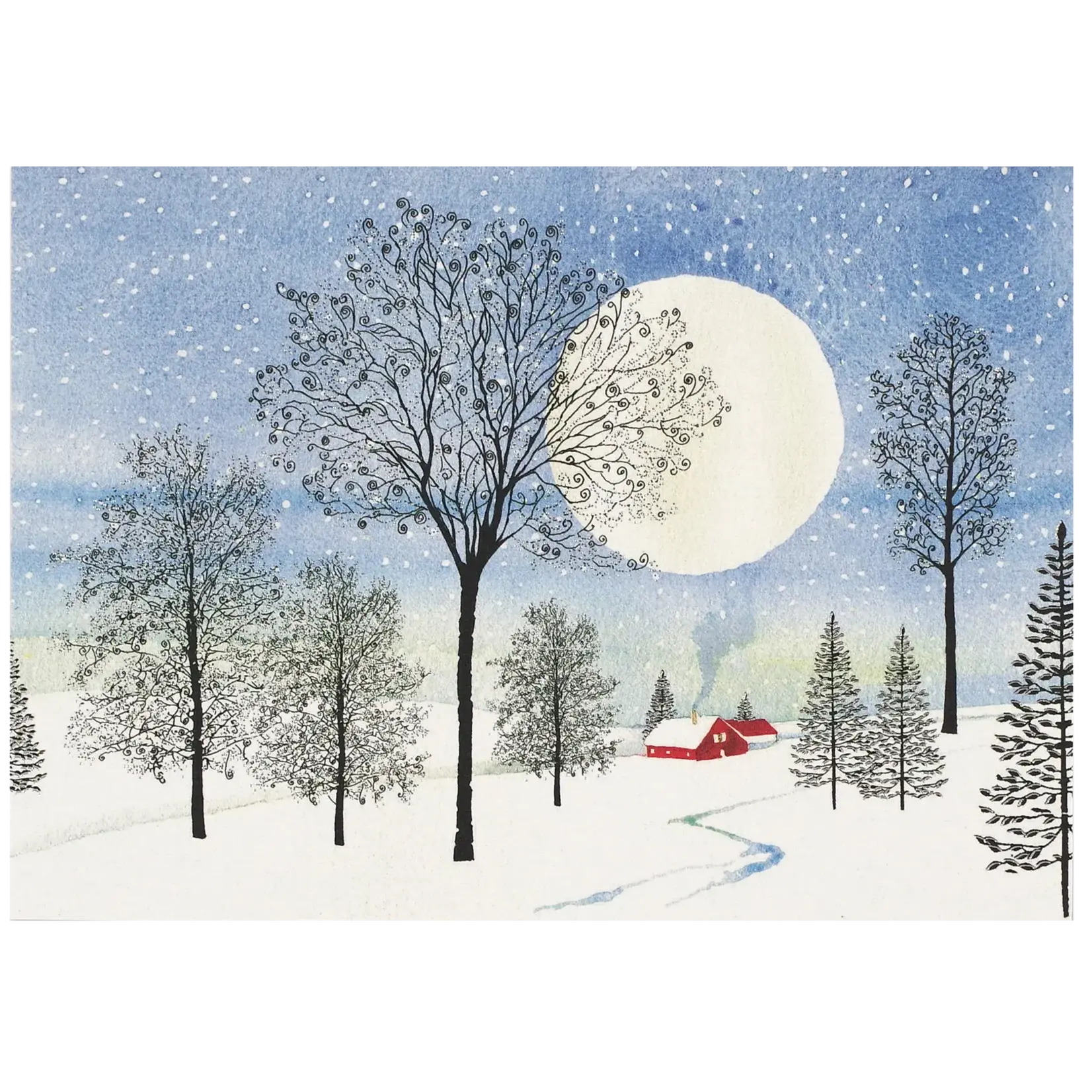 Peter Pauper Press Moonlit Cottage Deluxe Boxed Holiday Cards