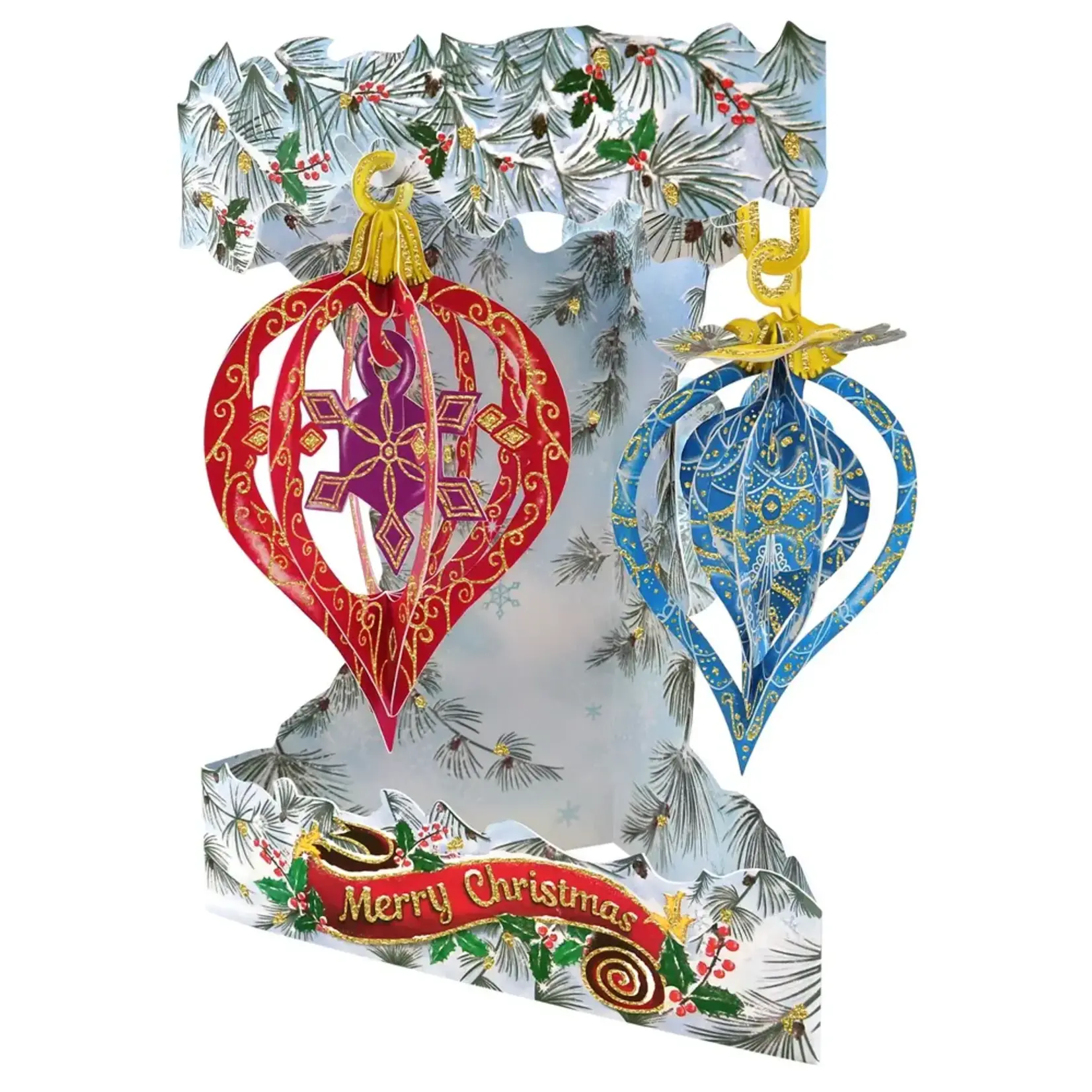 Christmas Baubels - Santoro 3D Swing Card