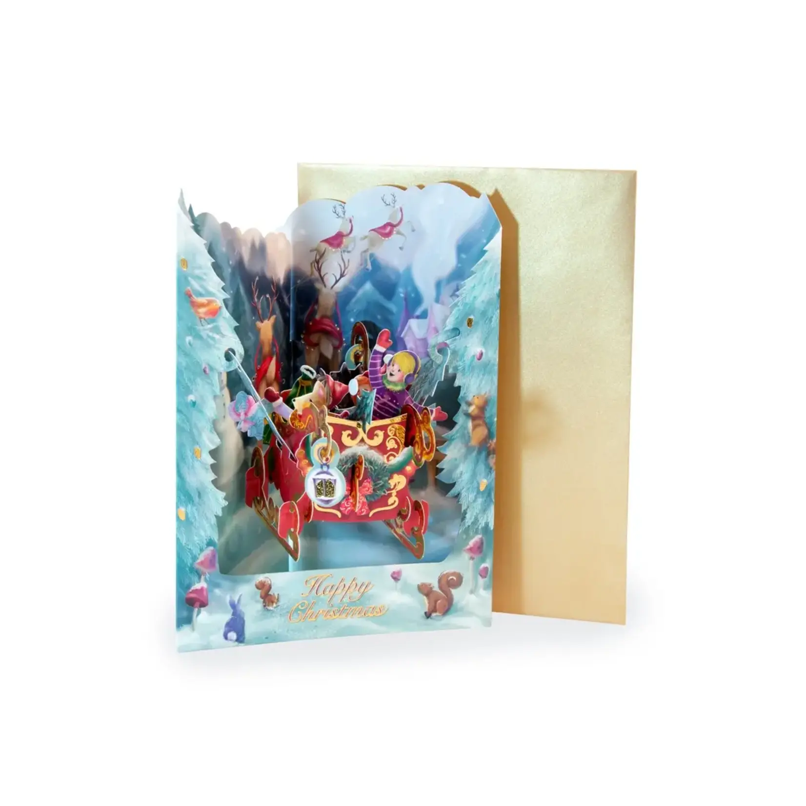 Christmas Sleigh - Santoro 3D Swing Card