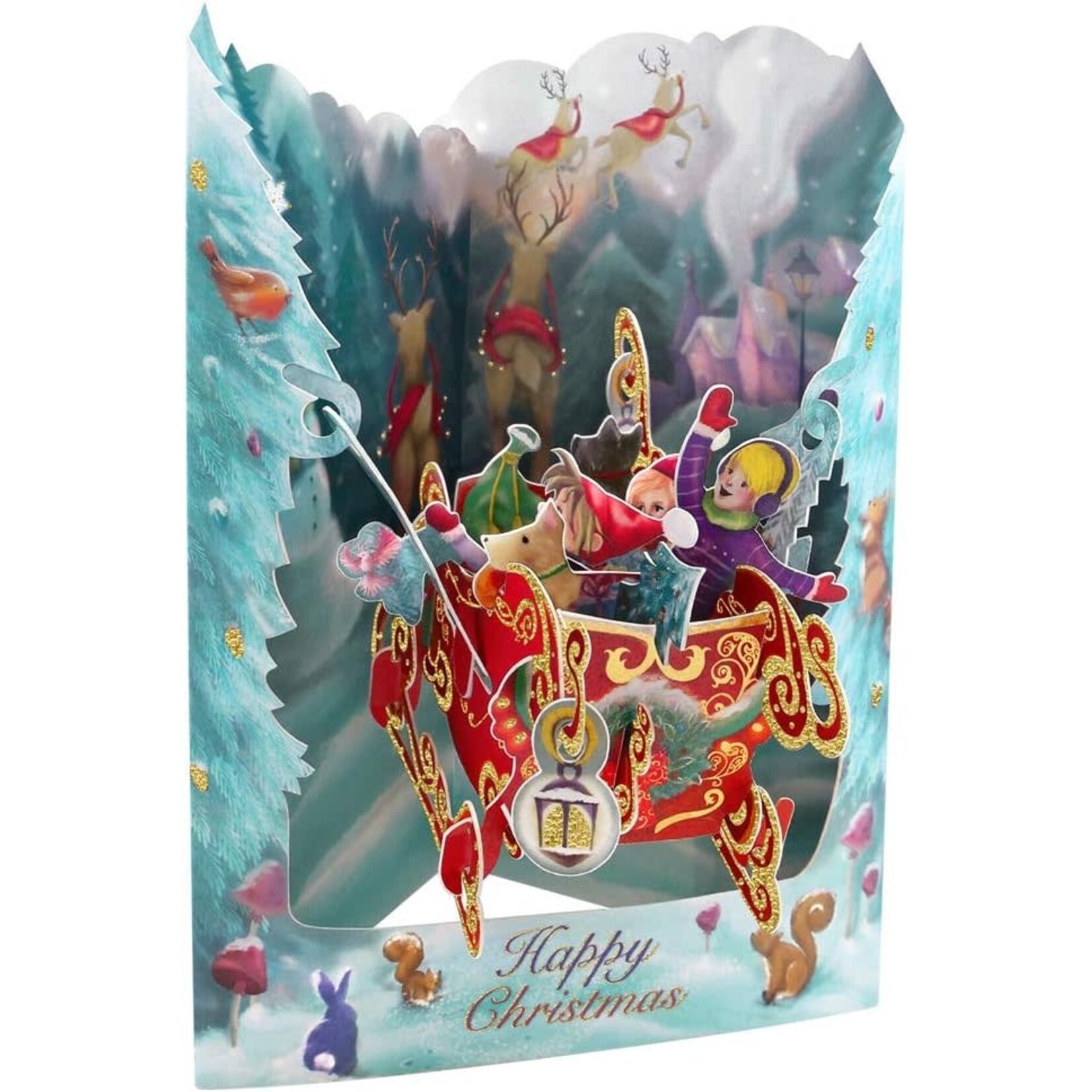 Christmas Sleigh - Santoro 3D Swing Card