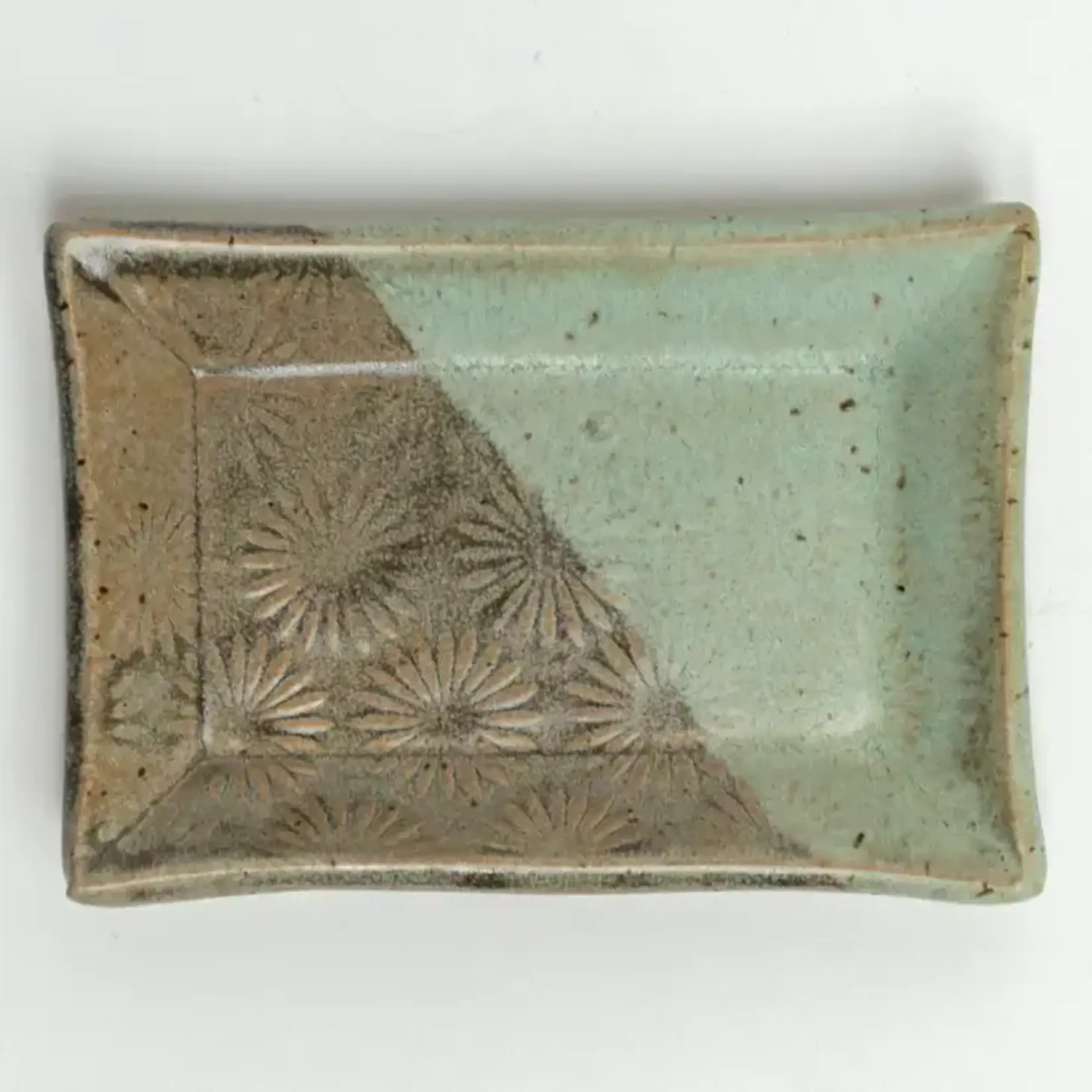 Gray & Blue Pattern Handmade Ceramic Trinket Dish