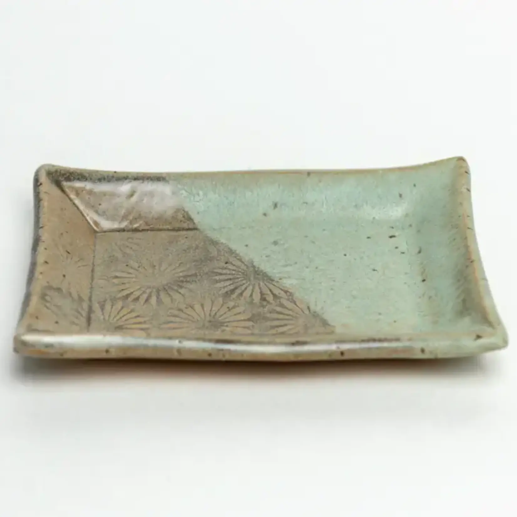 Gray & Blue Pattern Handmade Ceramic Trinket Dish