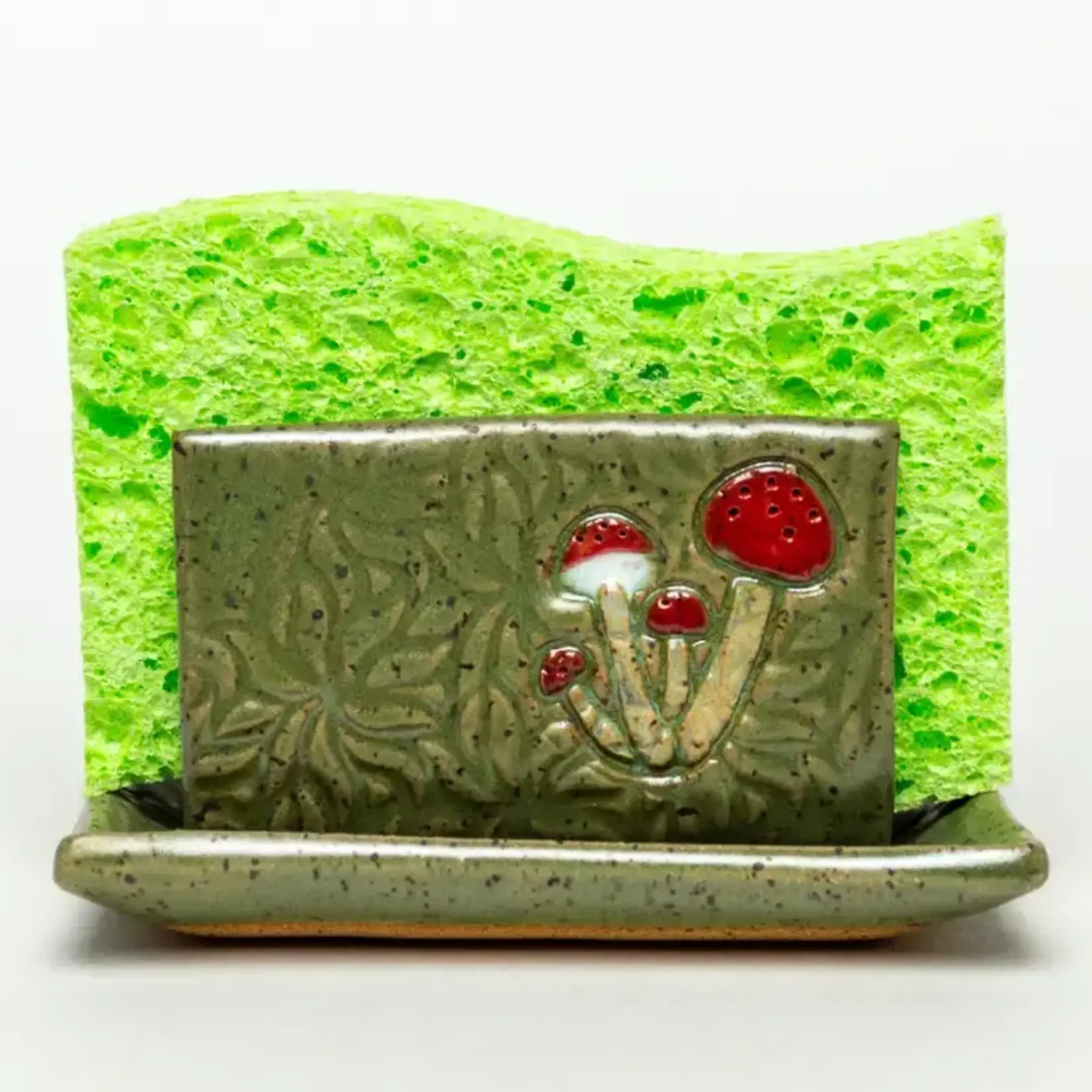 Mushroom Design Handmade Ceramic Kitchen Sponge Holder