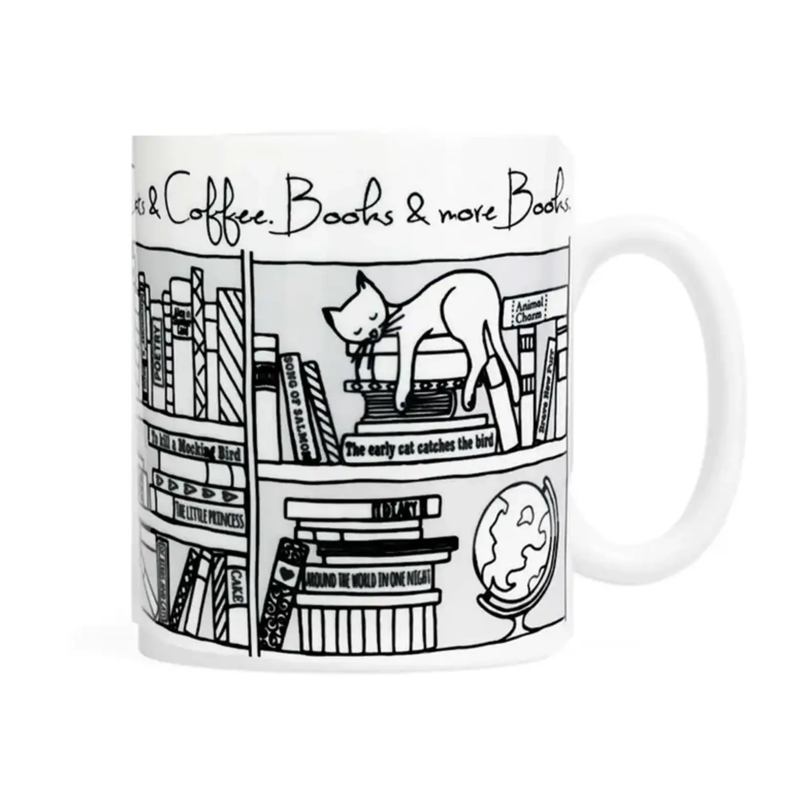 Cats, Coffee, Books and More Books - Coffee Mug