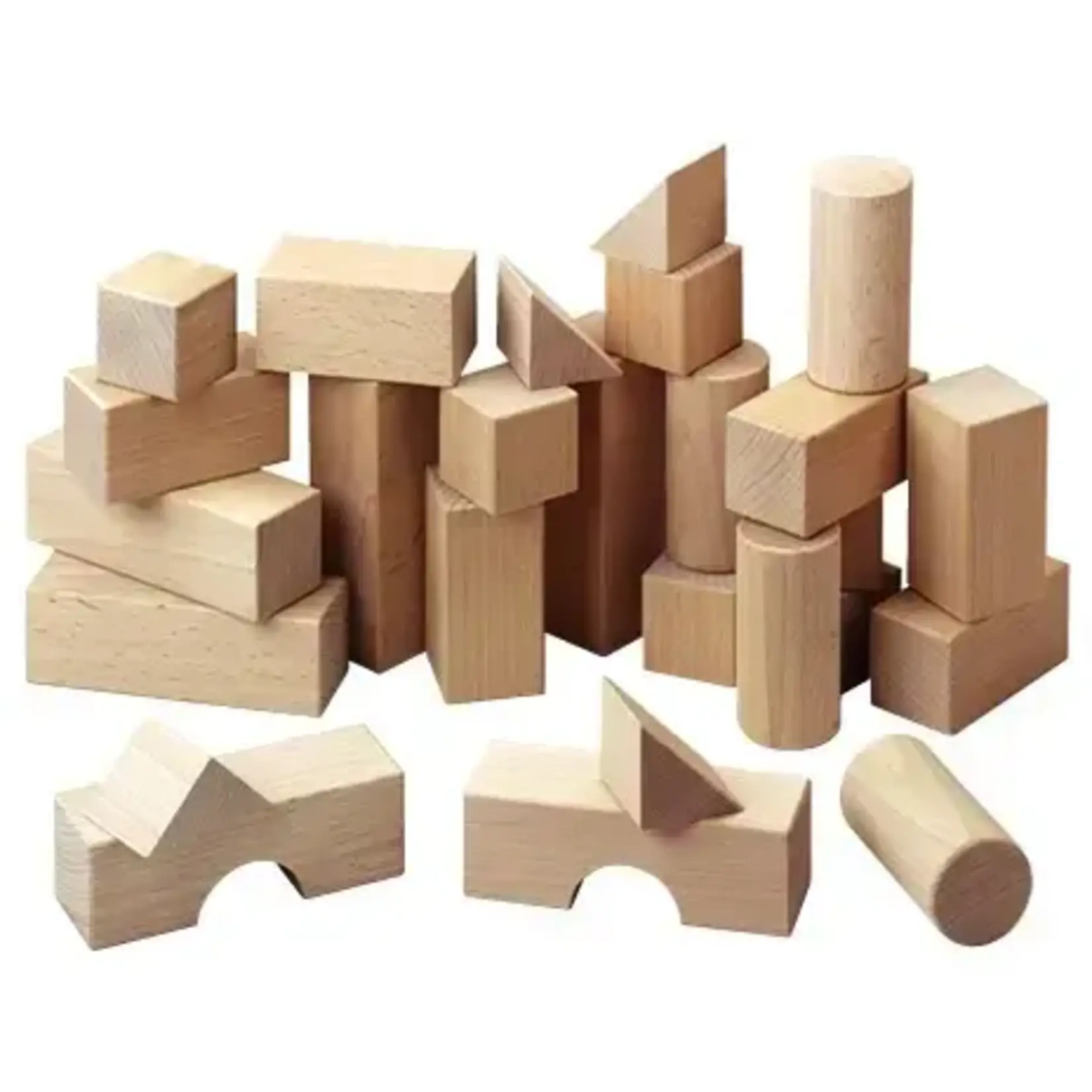 Basic Wooden Building Blocks – 26-Piece Small Starter Set