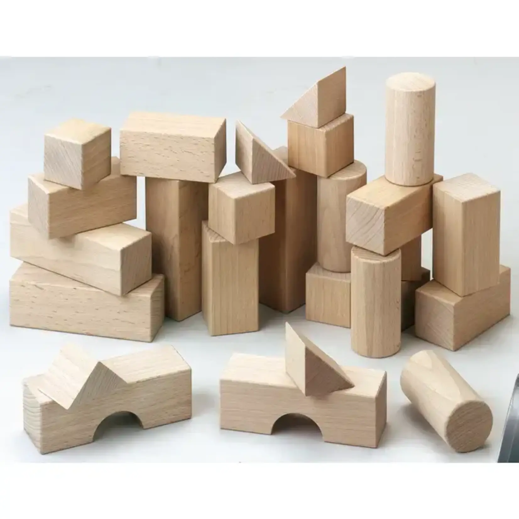 Basic Wooden Building Blocks – 26-Piece Small Starter Set