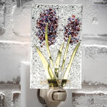 Purple Stained Glass Fused Flower Night Light