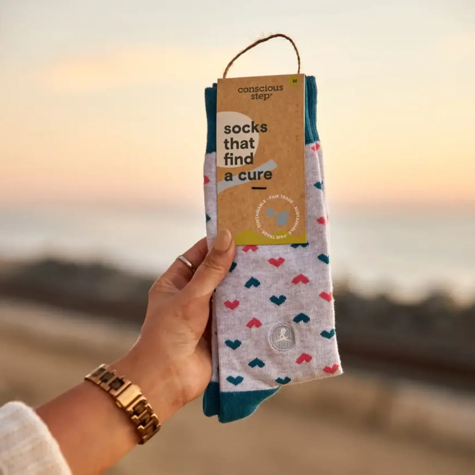 Socks That Find a Cure (Gray Hearts) | Medium