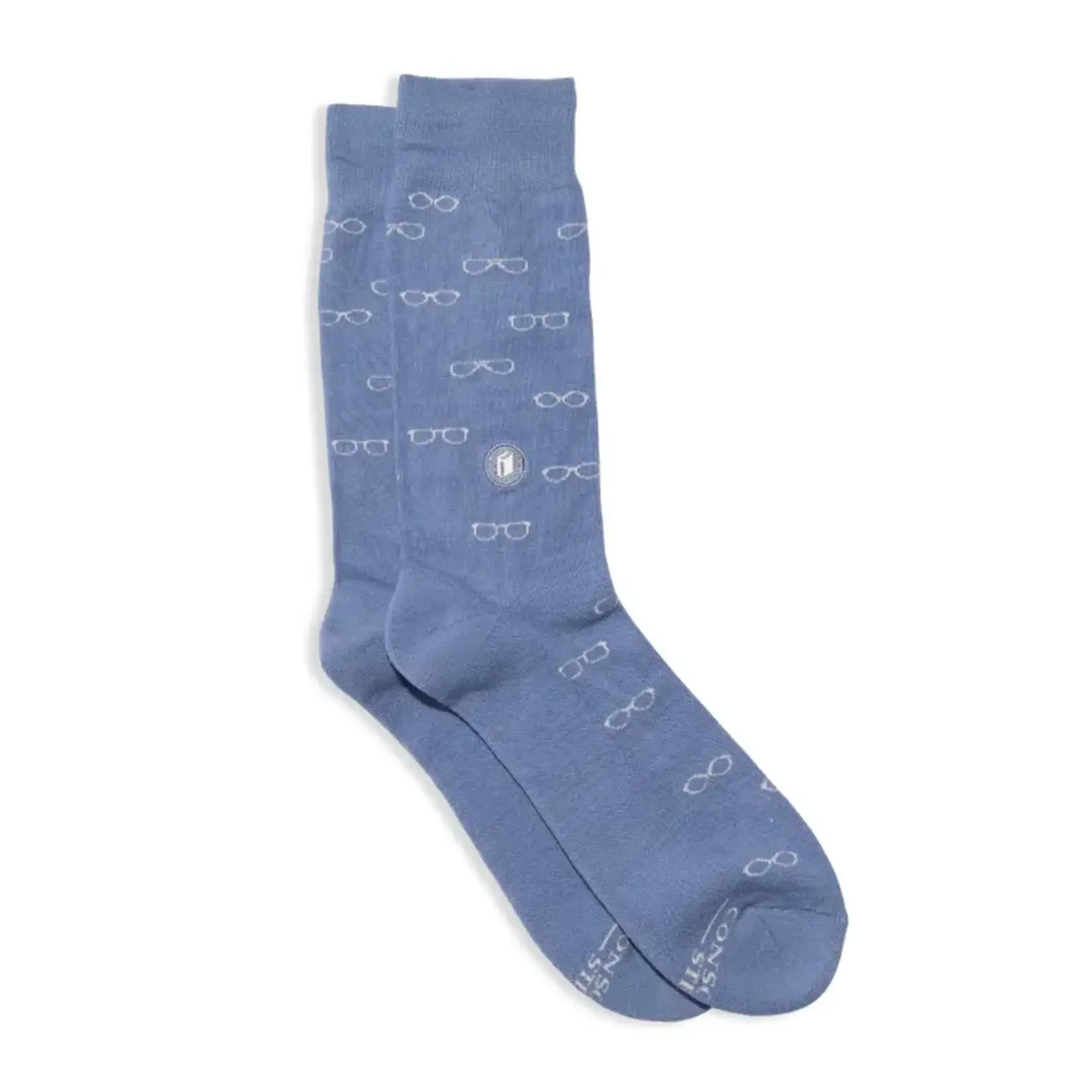 Socks that Give Books (Blue Glasses) - Small
