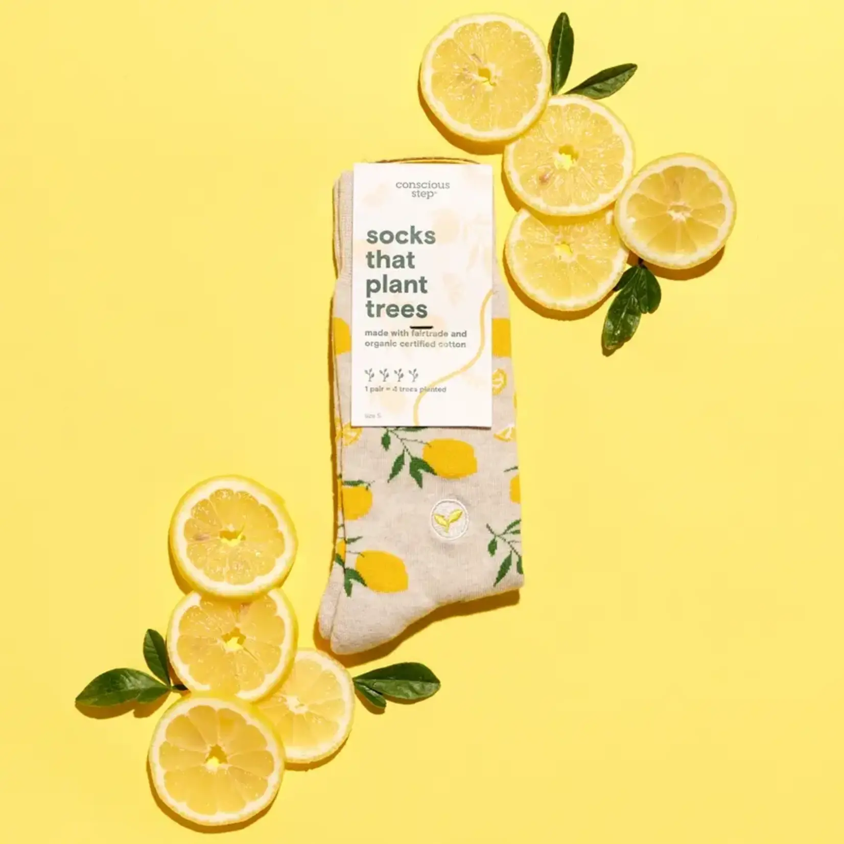 Socks that Plant Trees (Beige Lemons) | Small