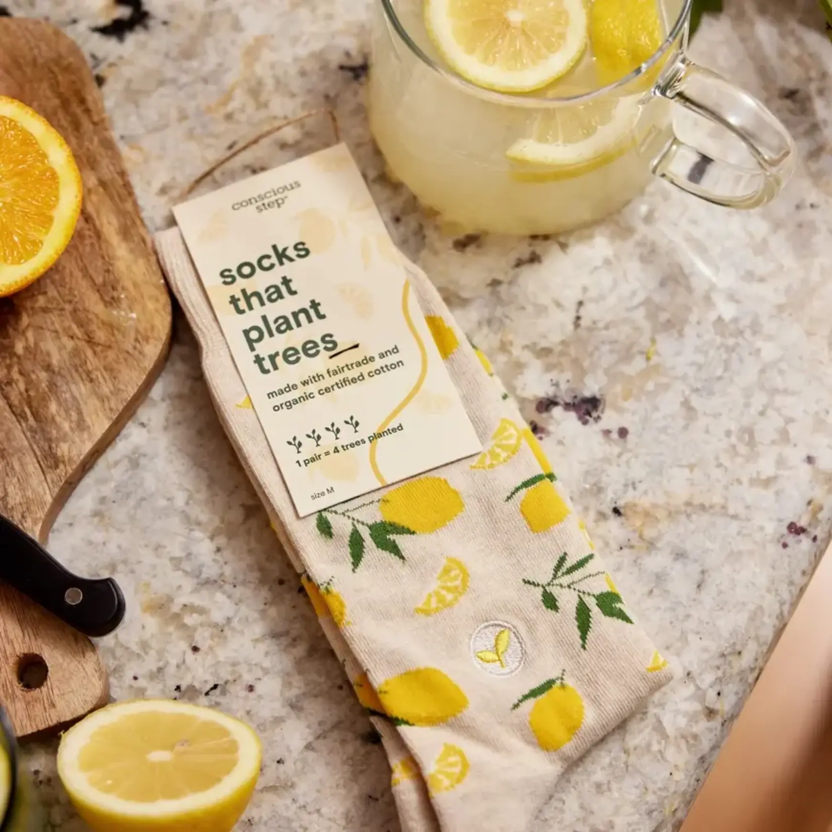 Socks that Plant Trees (Beige Lemons) | Small