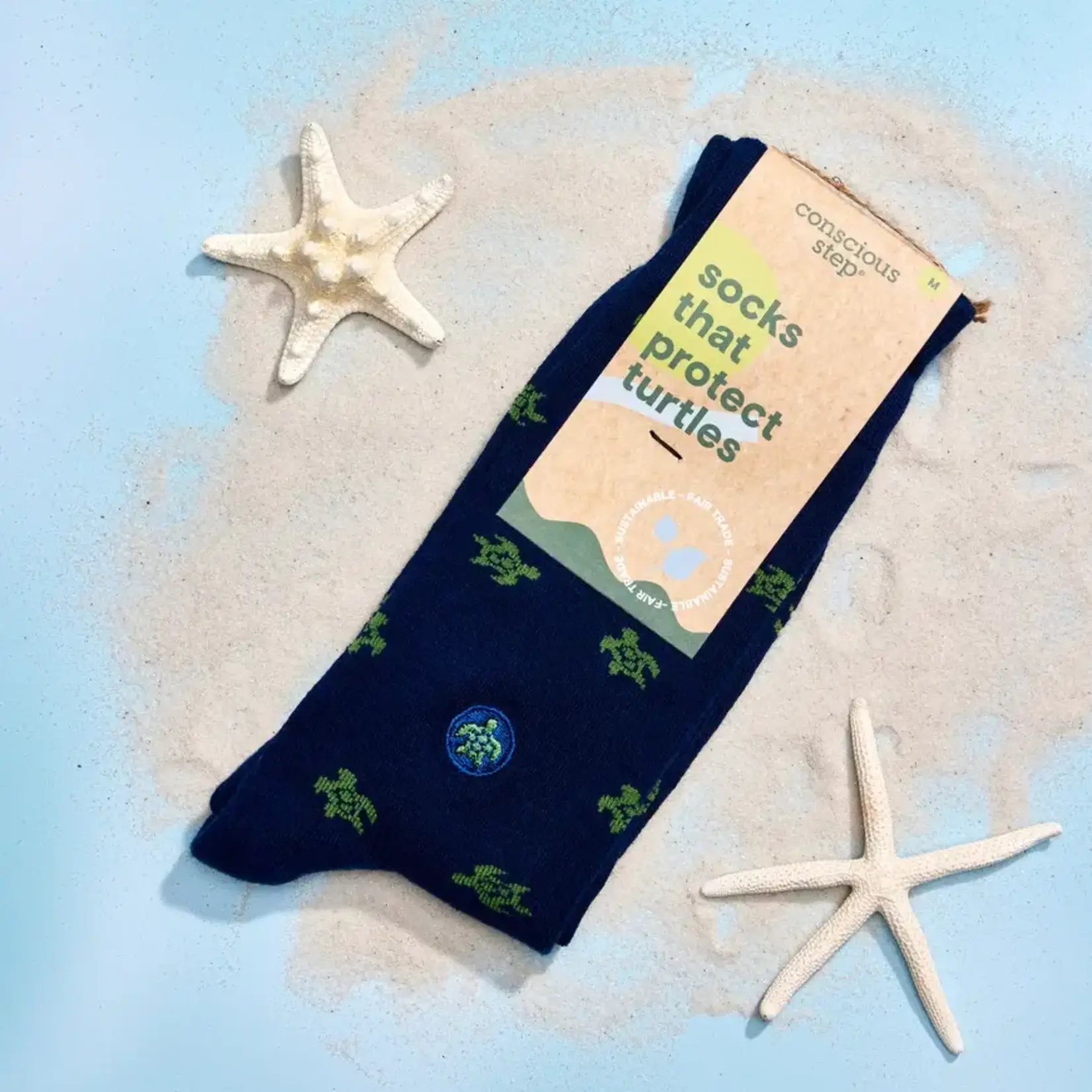 Socks that Protect Turtles (Navy Turtles) | Medium
