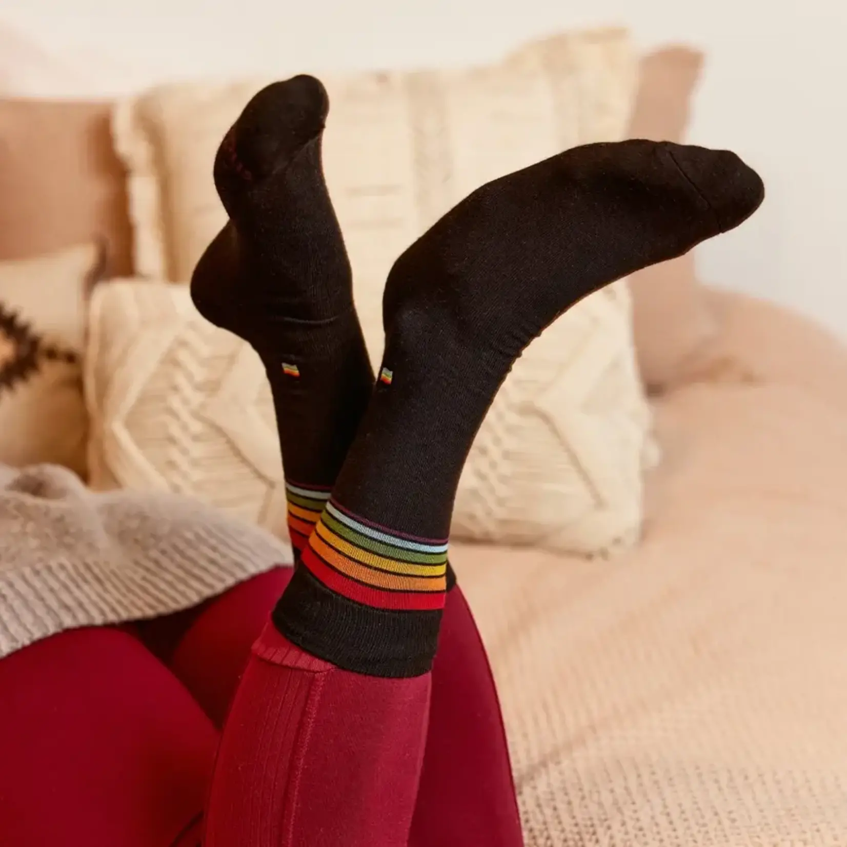Socks that Save LGBTQ Lives (Classic Rainbow Stripe) | Small