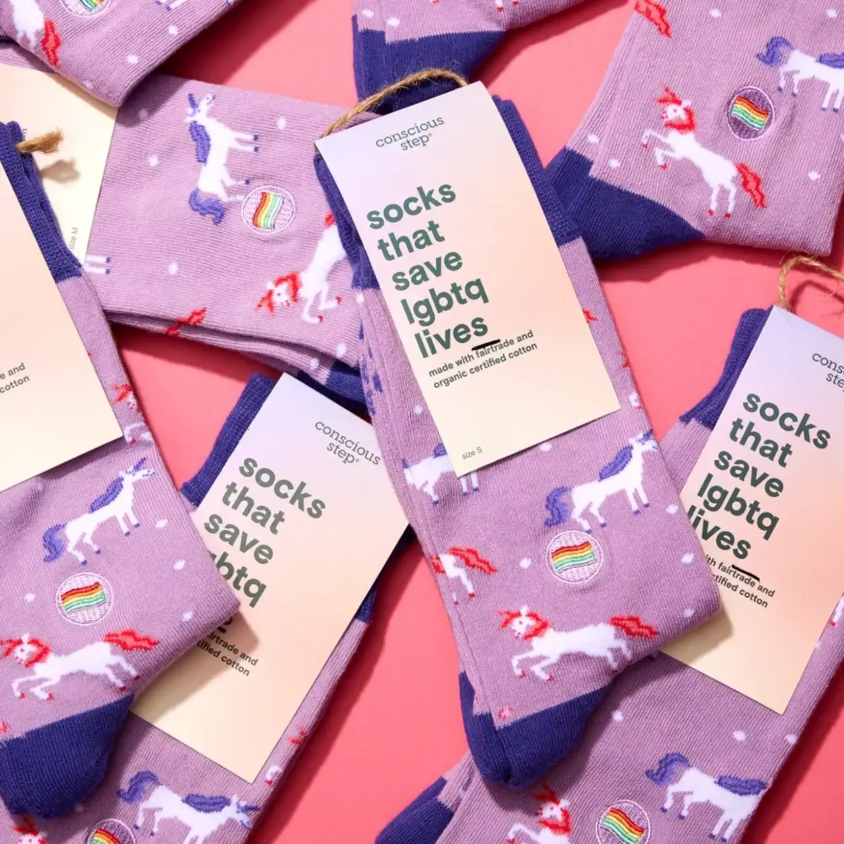 Socks that Save LGBTQ Lives (Purple Unicorns) | Small