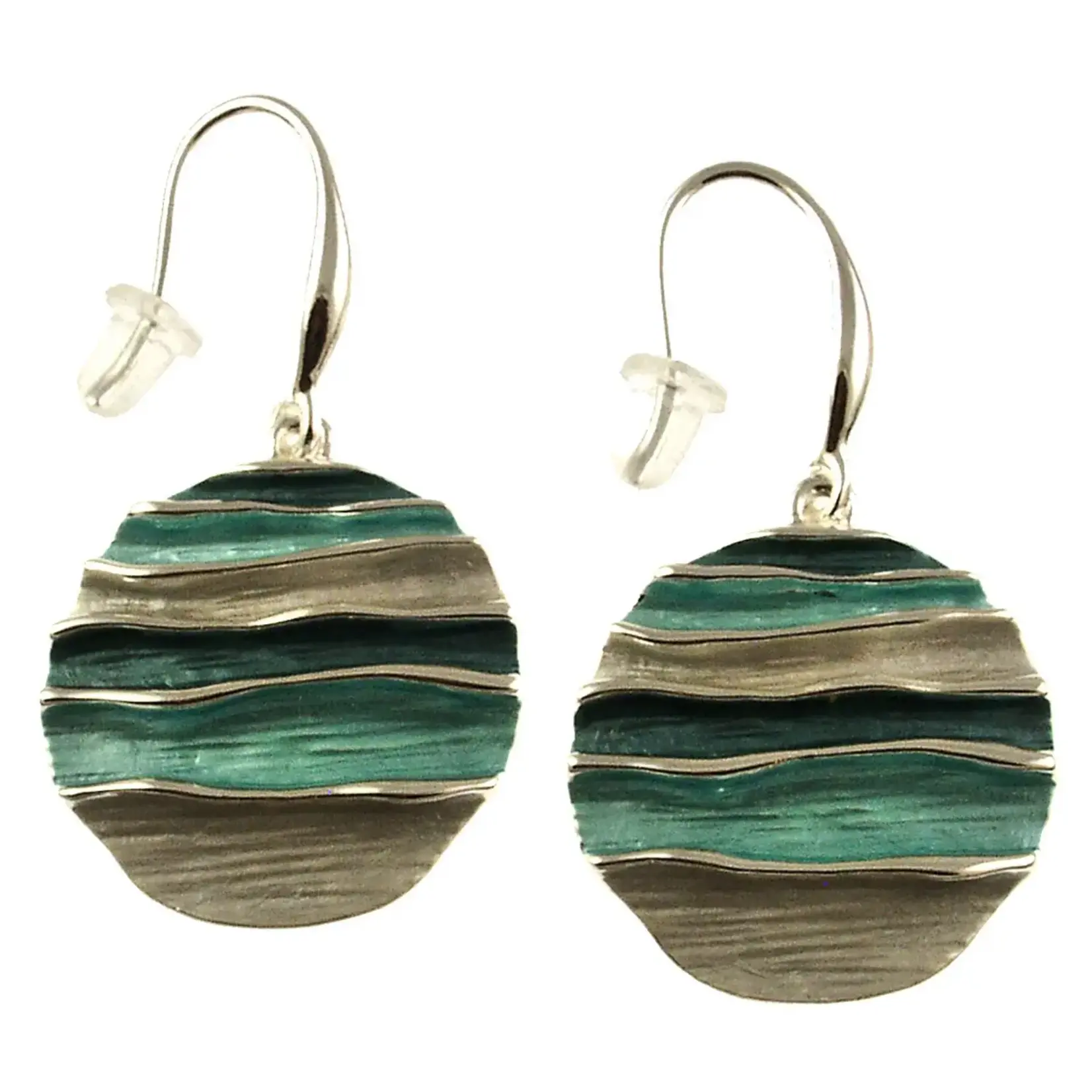 Sterling Silver Waves Earrings | Blue