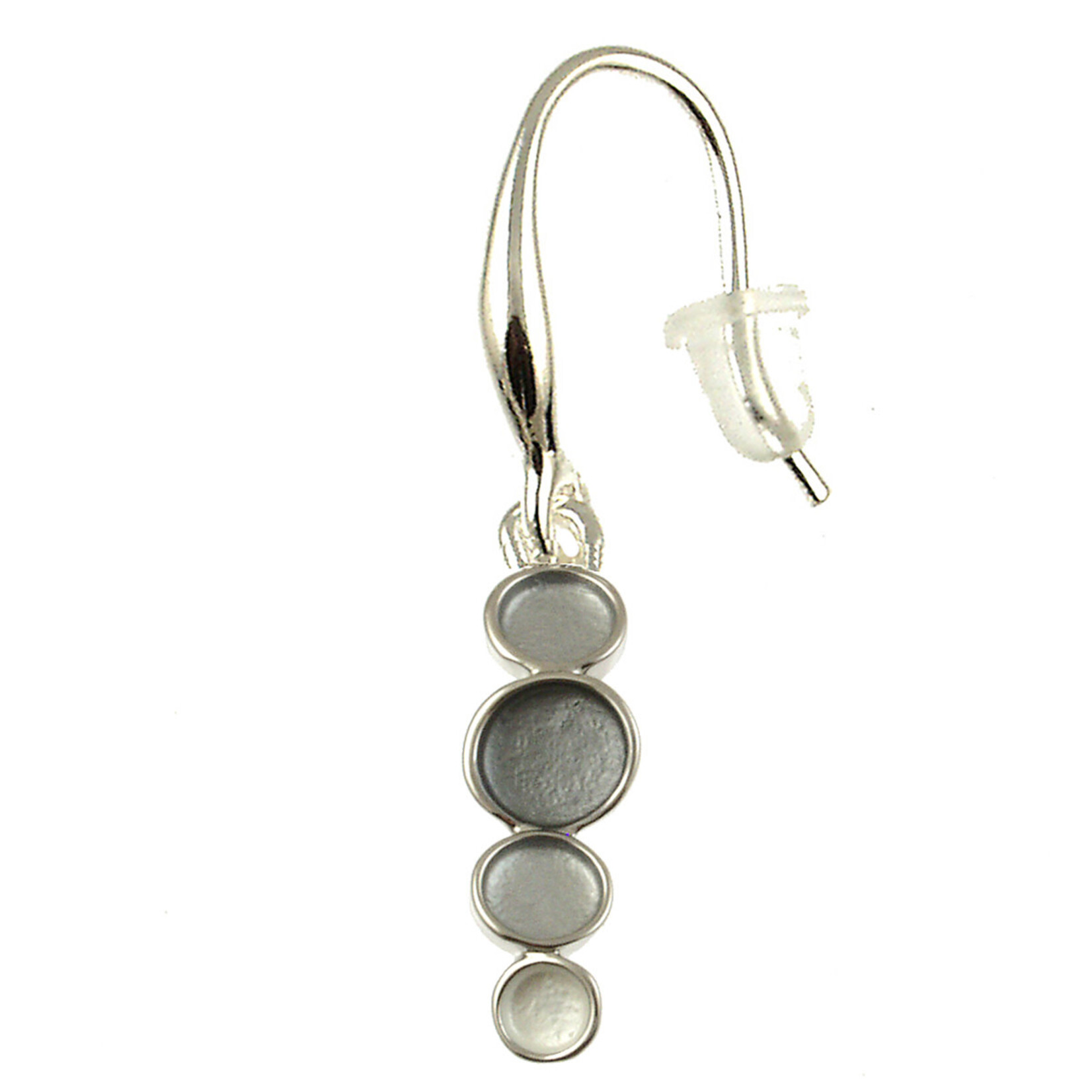 4 Piece in a row Earring | Silver-Gray