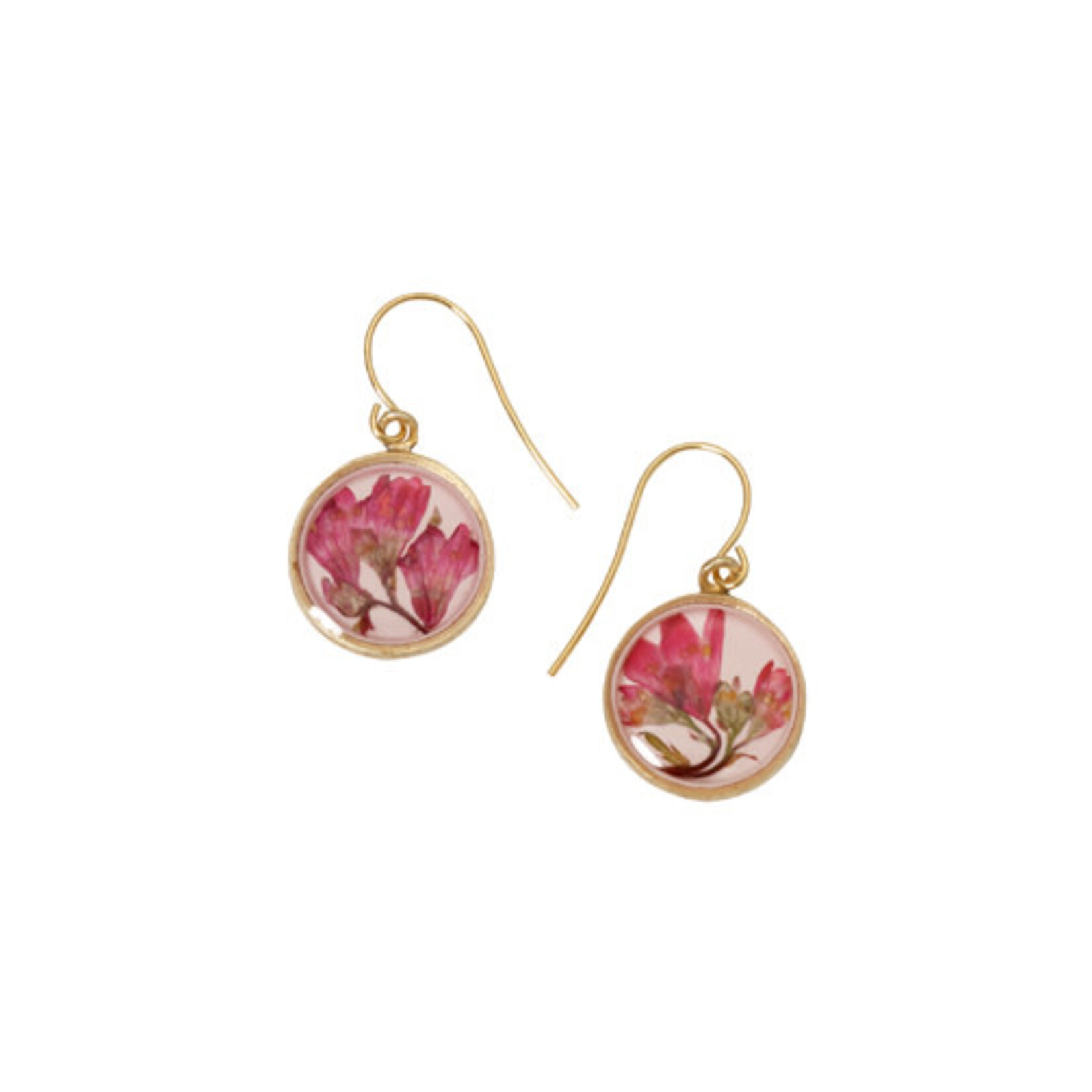 Gold Coral Bell Small Round Earrings