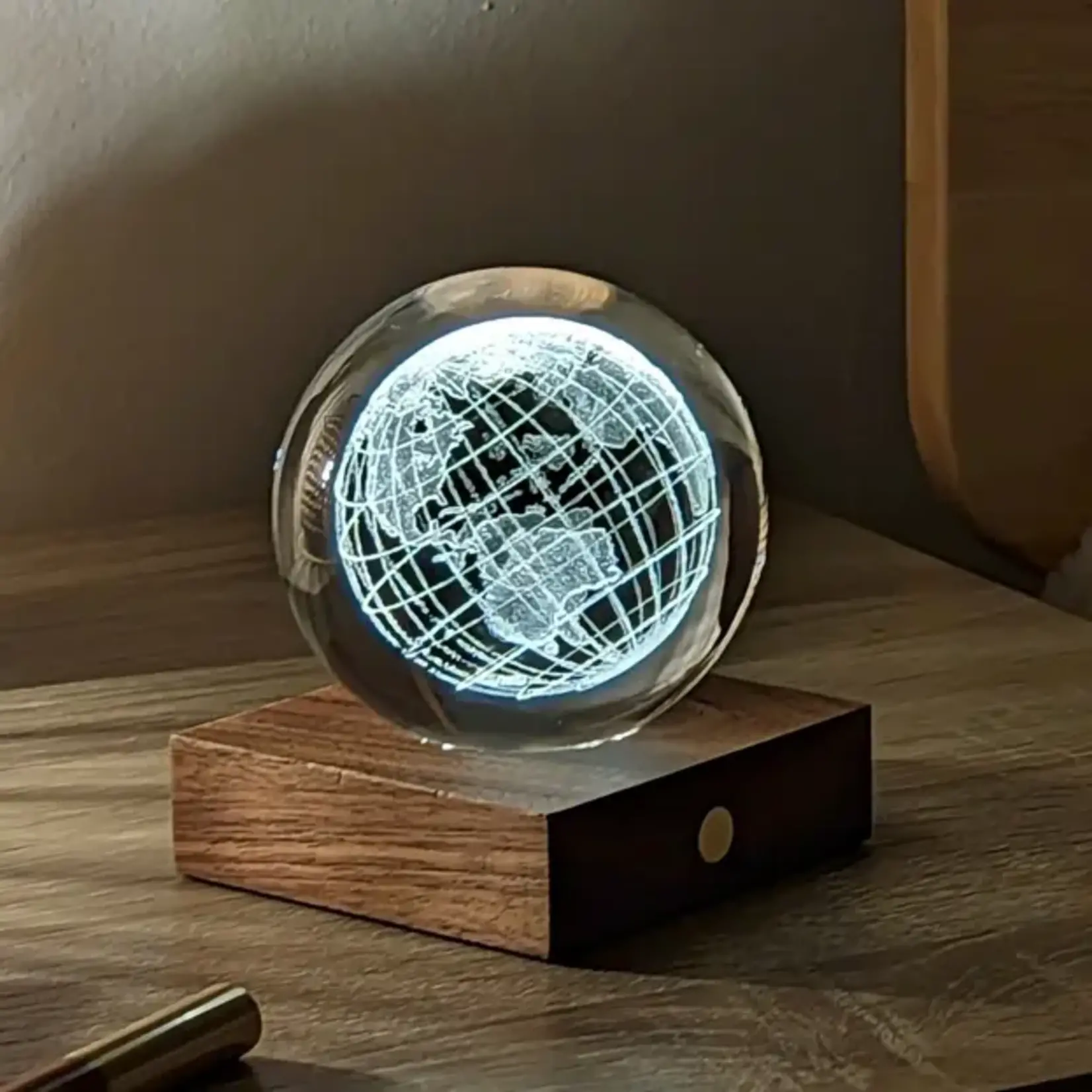 Amber Crystal Light  World Globe