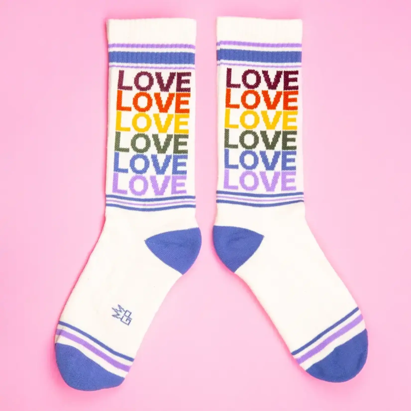 Love Rainbow Ribbed Gym Socks