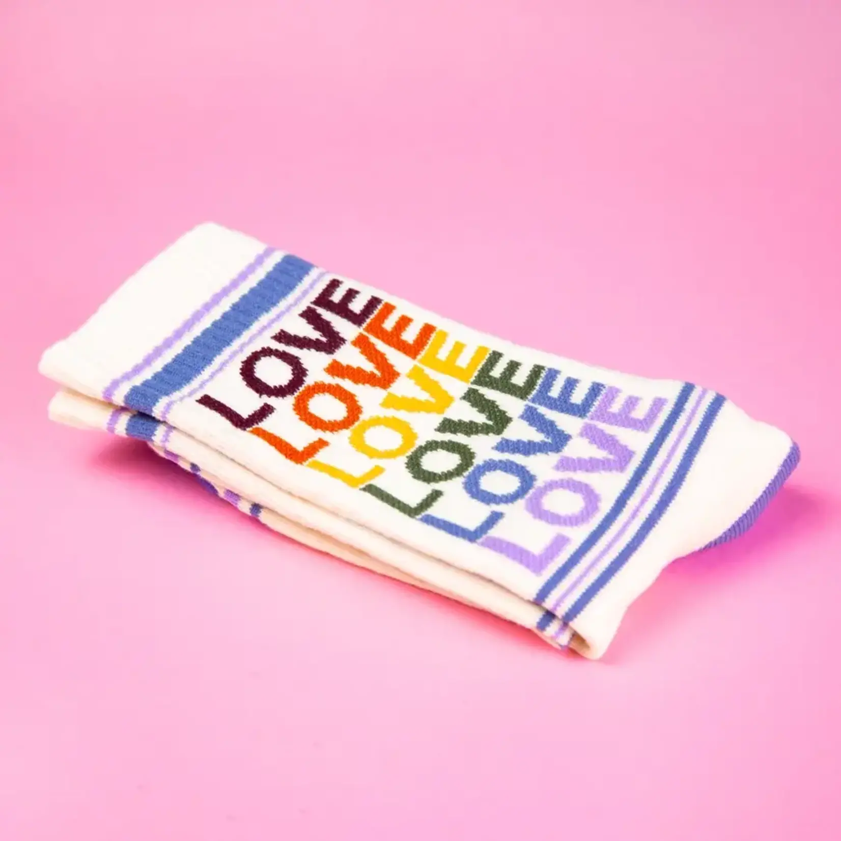 Love Rainbow Ribbed Gym Socks