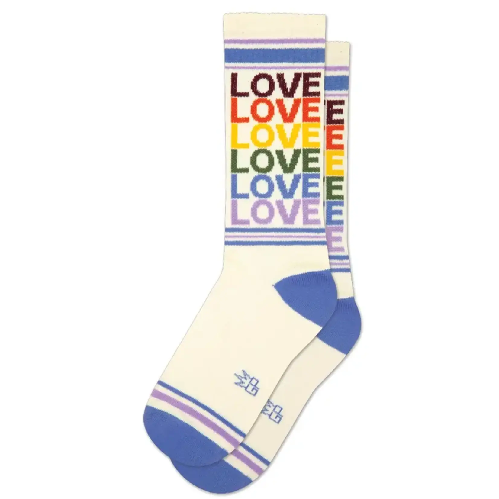 Love Rainbow Ribbed Gym Socks