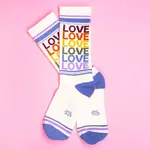 Love Rainbow Ribbed Gym Socks