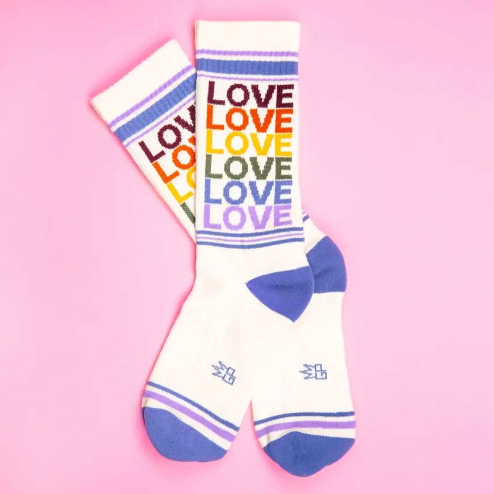 Love Rainbow Ribbed Gym Socks