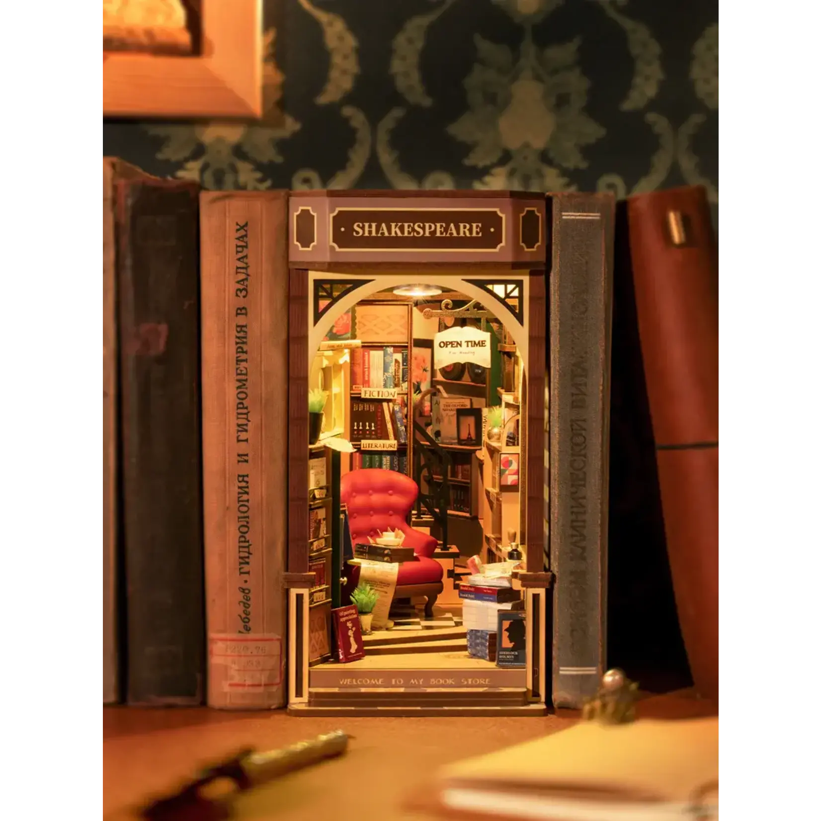 Hands Craft DIY Miniature House Book Nook Kit: Bookstore