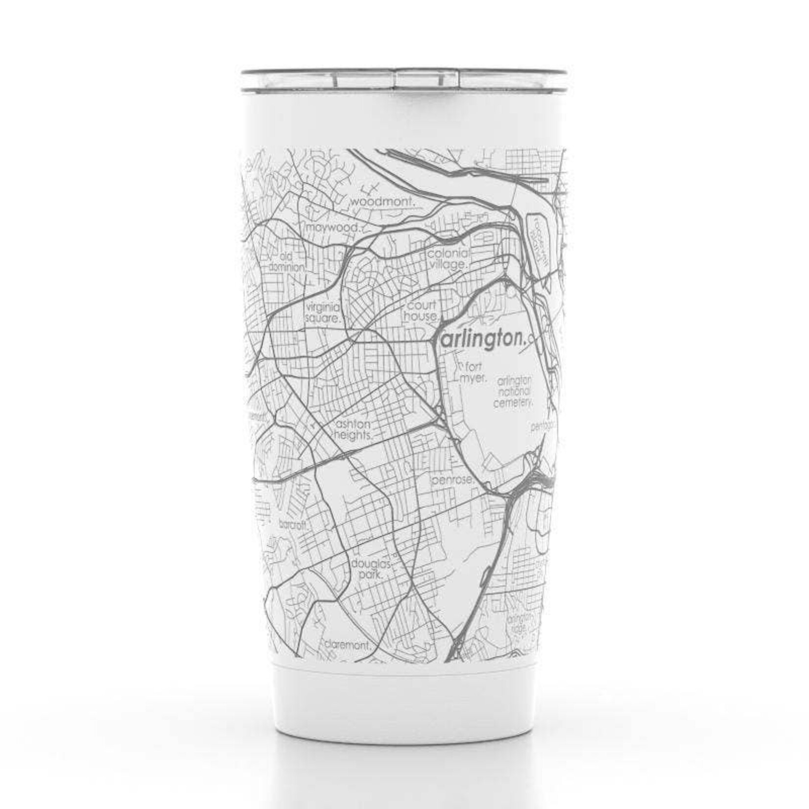 Arlington MA Map 20 oz Insulated Tumbler | Matte White