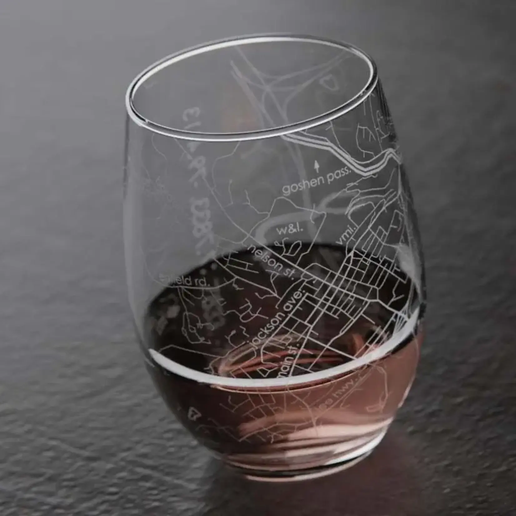Lexington, MA Map - Stemless Wine or Tea Glass