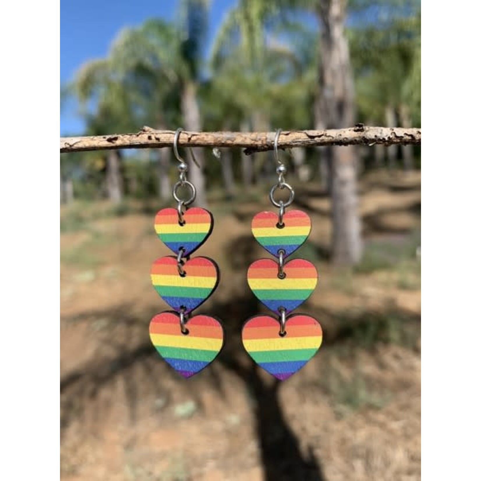 Rainbow Heart Earrings