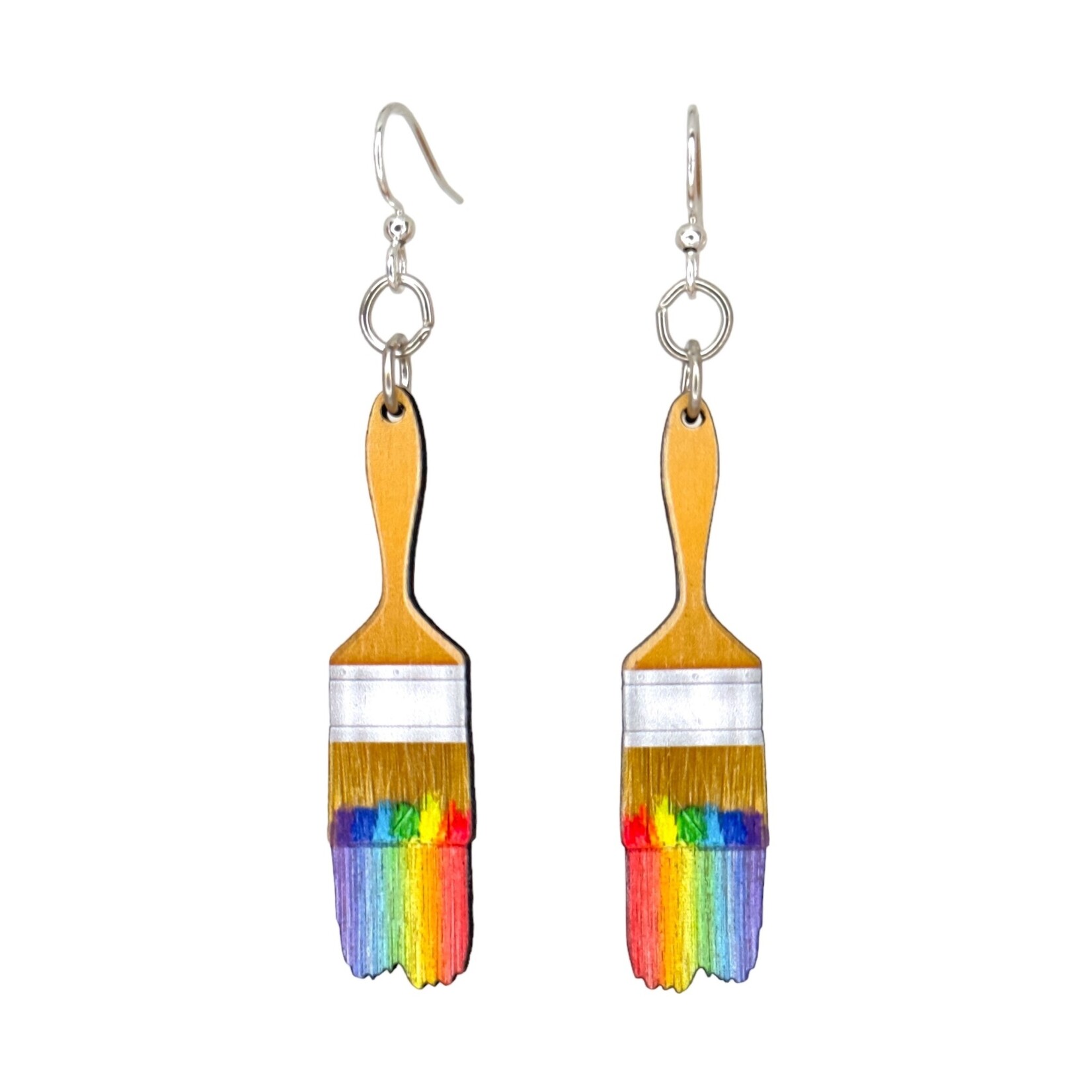 Rainbow Paintbrush Earrings