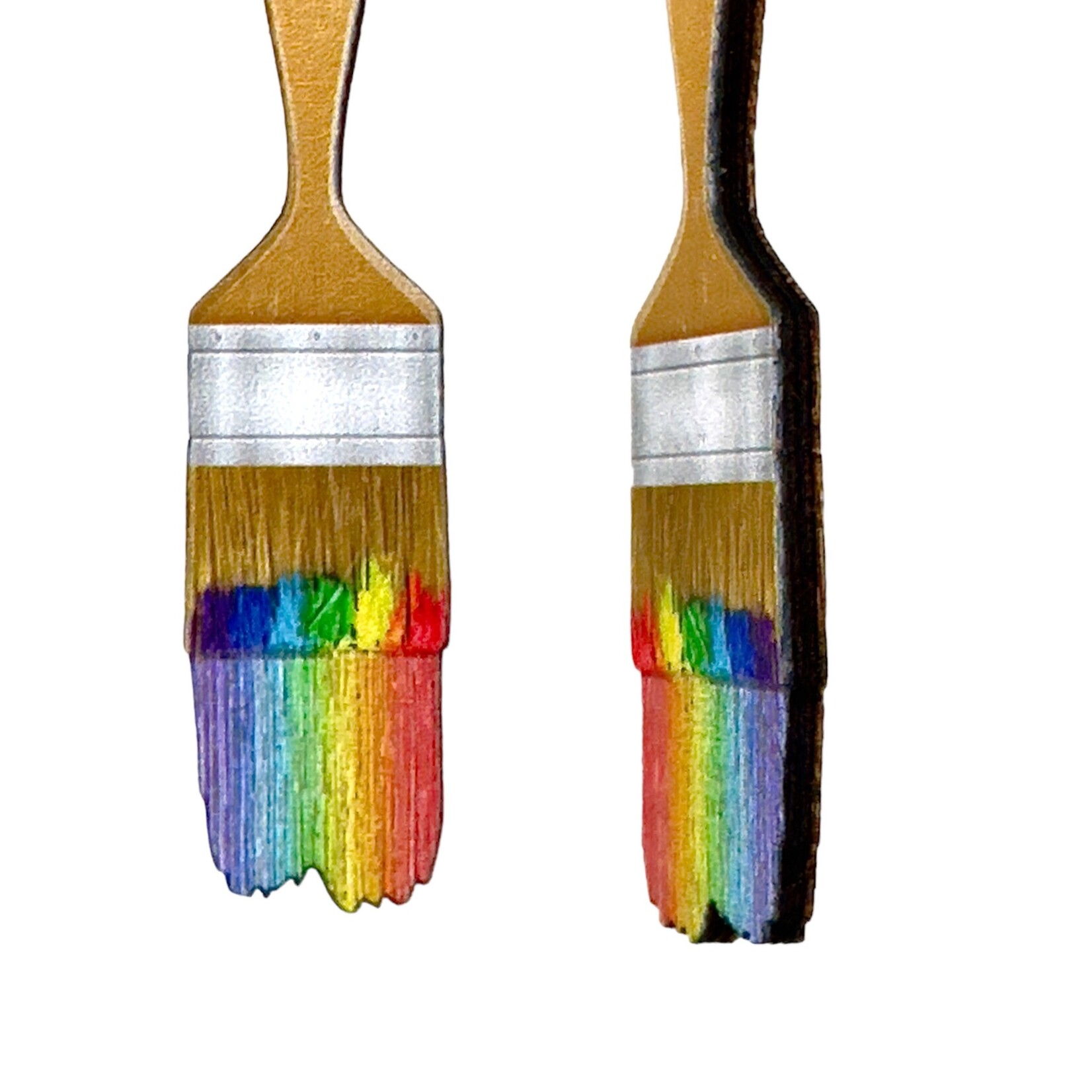 Rainbow Paintbrush Earrings