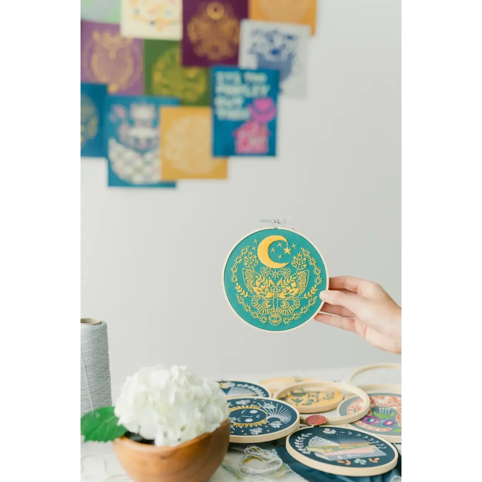 Lunar Moth Embroidery Kit