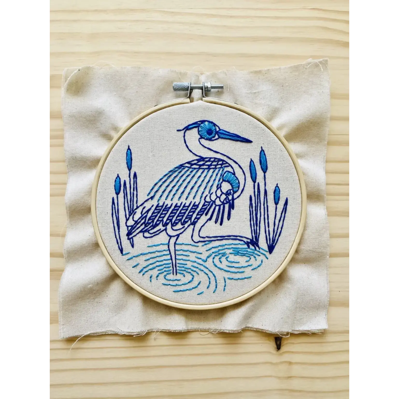 Blue Heron Complete Embroidery Kit