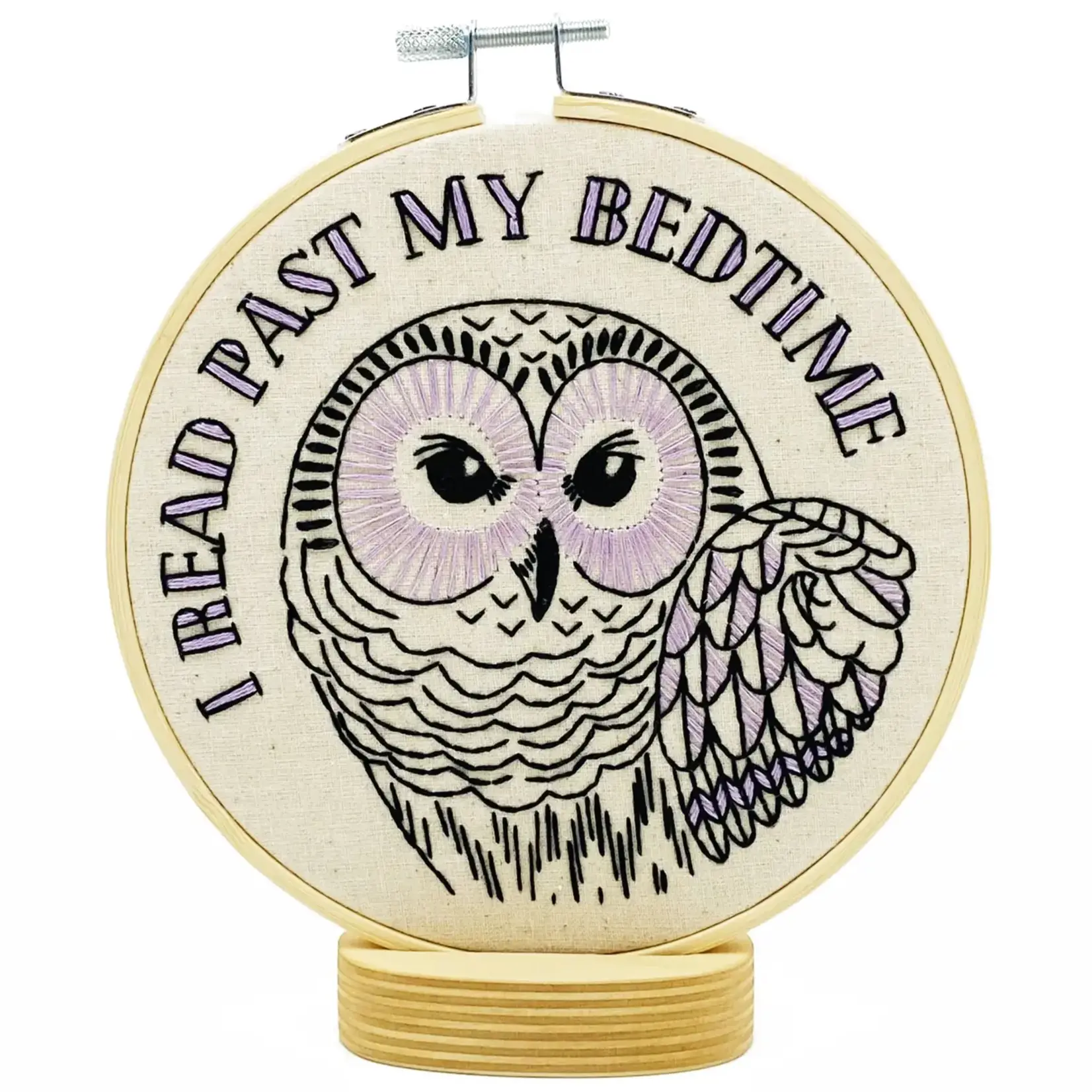 "I Read Past My Bedtime" Night Owl - Complete Embroidery Kit