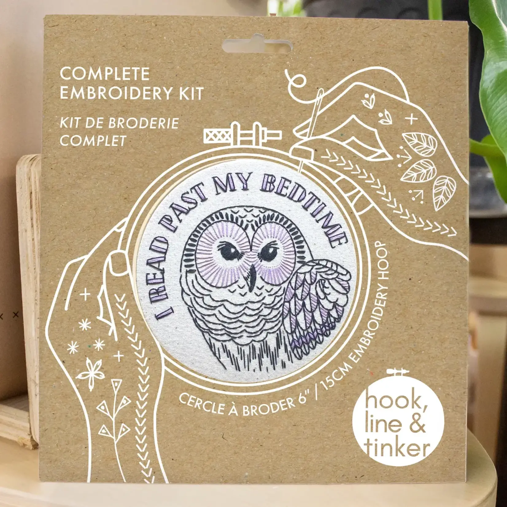 "I Read Past My Bedtime" Night Owl - Complete Embroidery Kit