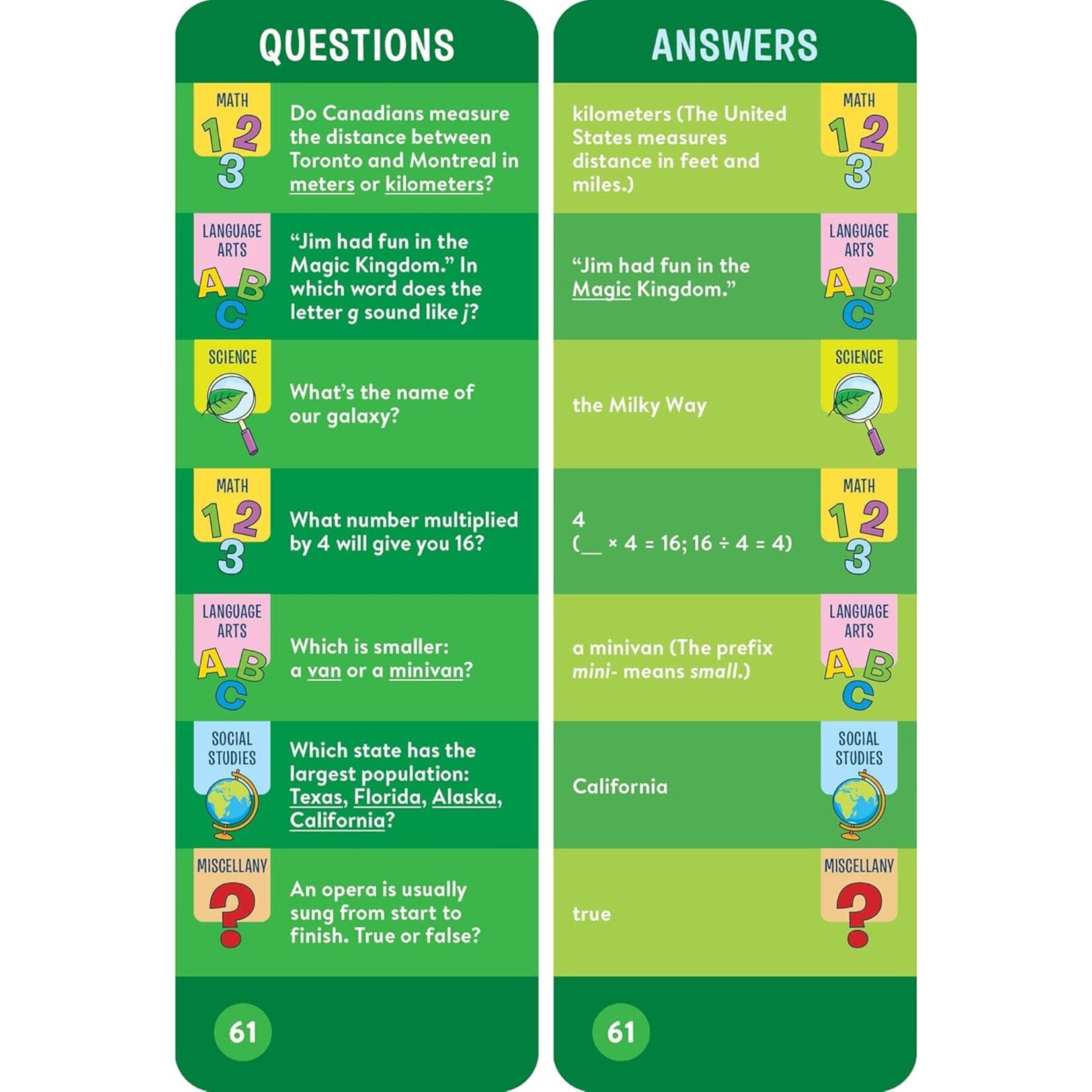 Brain Quest 3rd Grade Smart Cards Revised 5th Edition