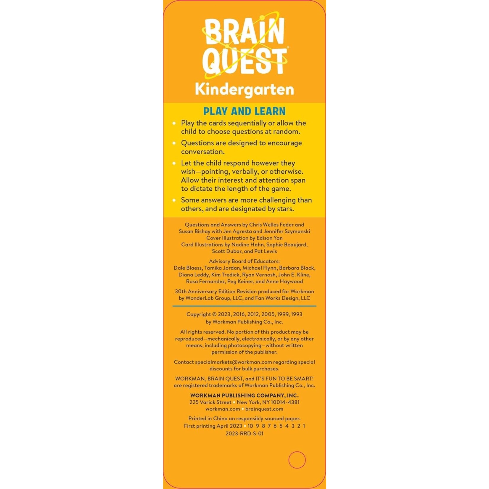 Brain Quest Kindergarten Smart Cards Revised 5th Edition