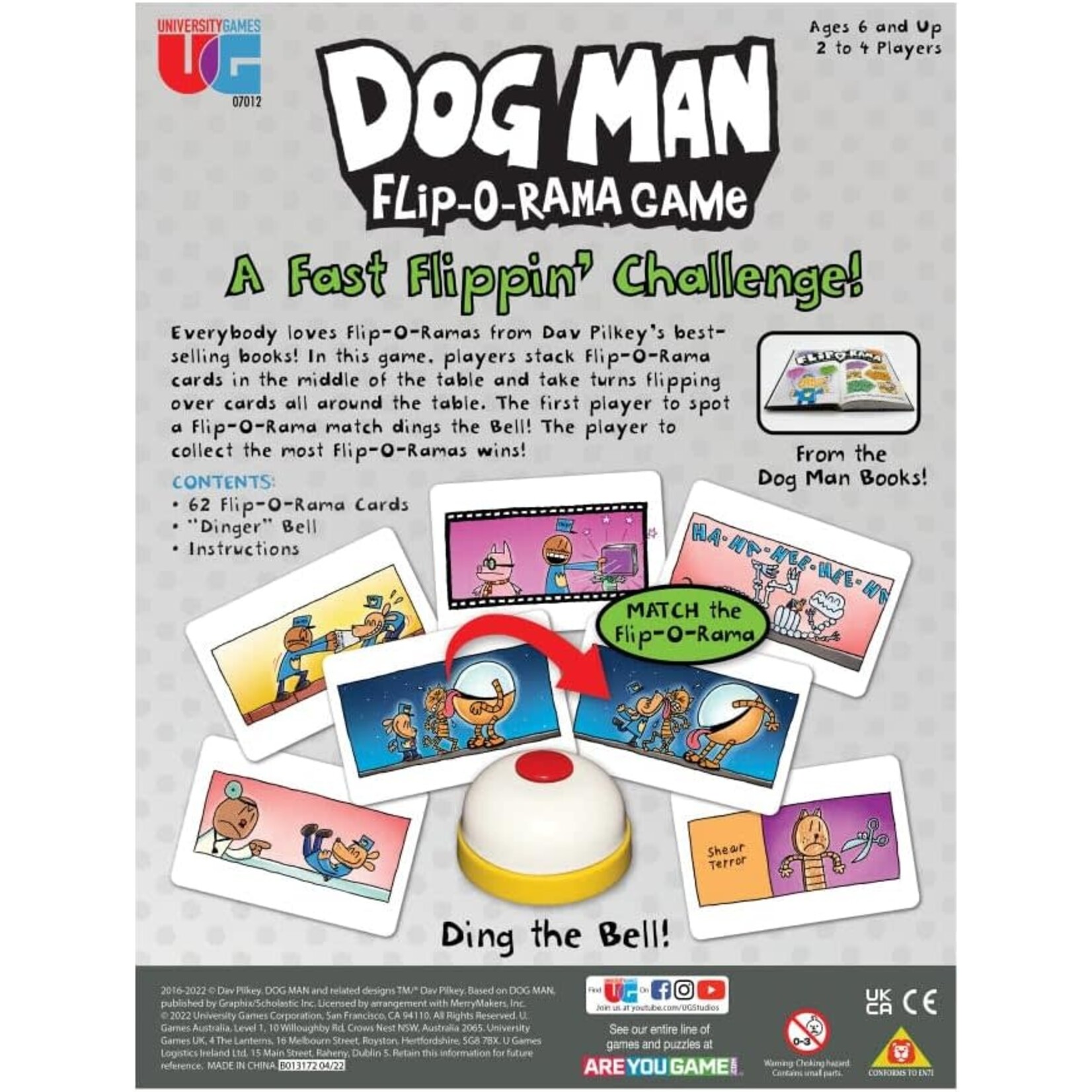 Dog Man Flip-o-Rama Card Matching Game