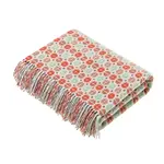 Merino Lambswool Throw - Milan Collection | Coral/Mint